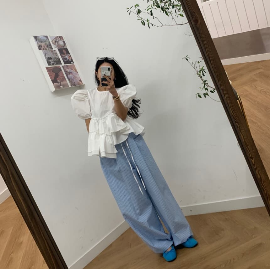 chic 다용도 작은 대중 불규칙 패션 셔츠 상세 이미지 24