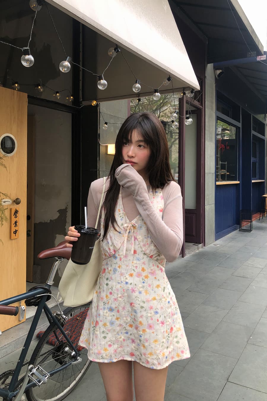 연령 감소 휴가 행침 목 프린트 드레스 상세 이미지 6