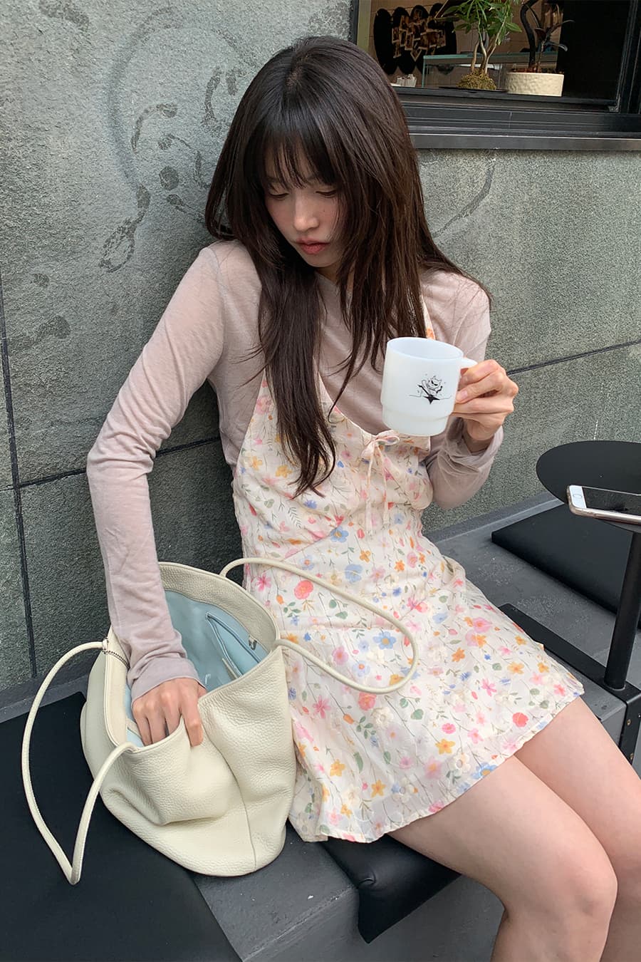 연령 감소 휴가 행침 목 프린트 드레스 상세 이미지 7