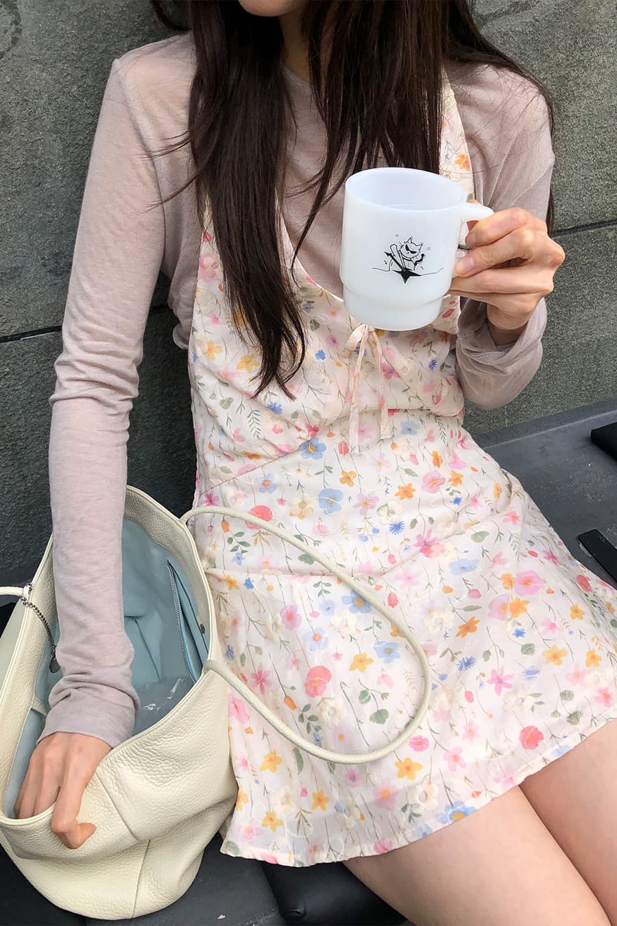 연령 감소 휴가 행침 목 프린트 드레스 상세 이미지 8