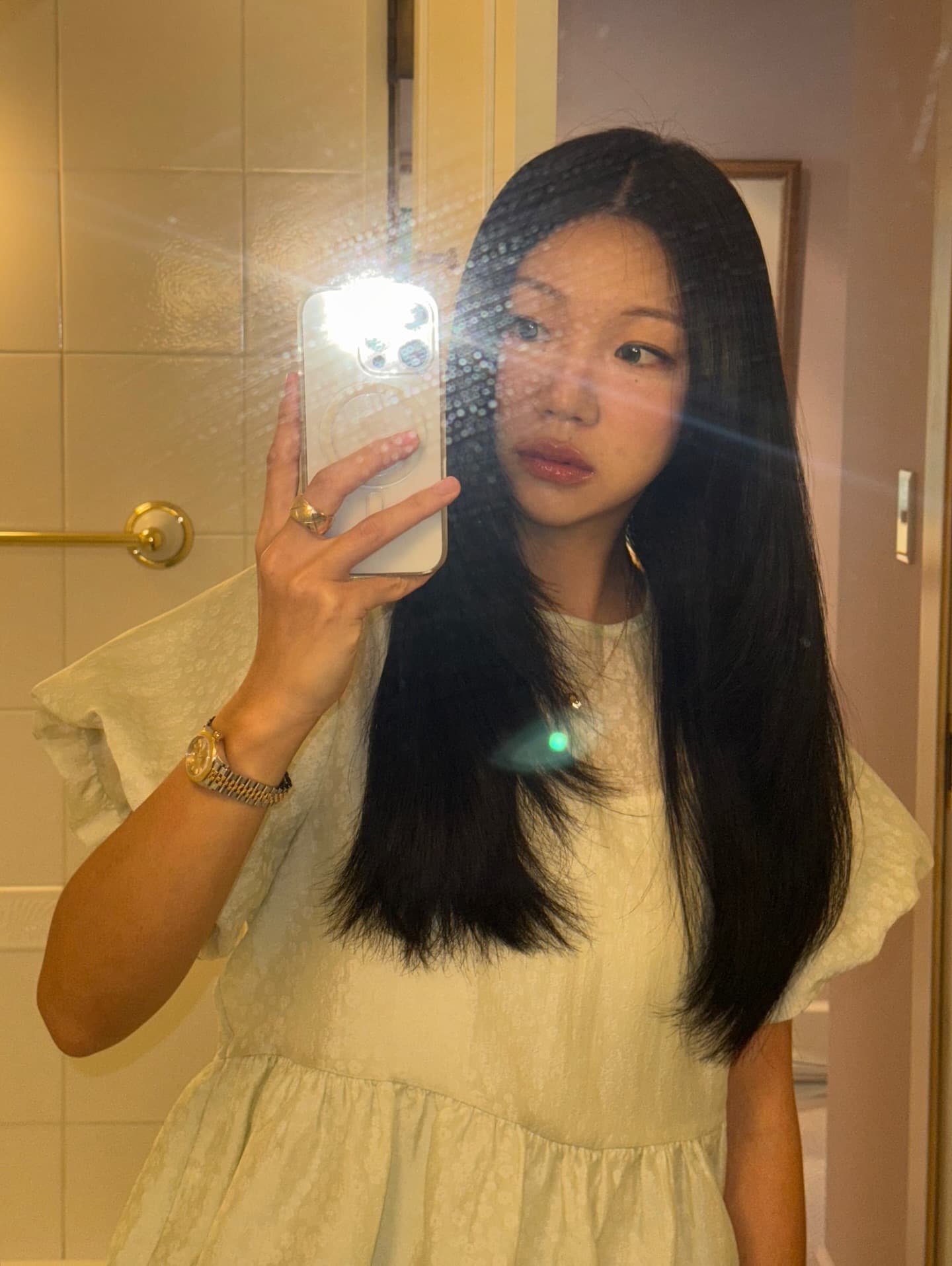 연령 감소 자카드 거품 소매 루즈핏 맨위 상세 이미지 8