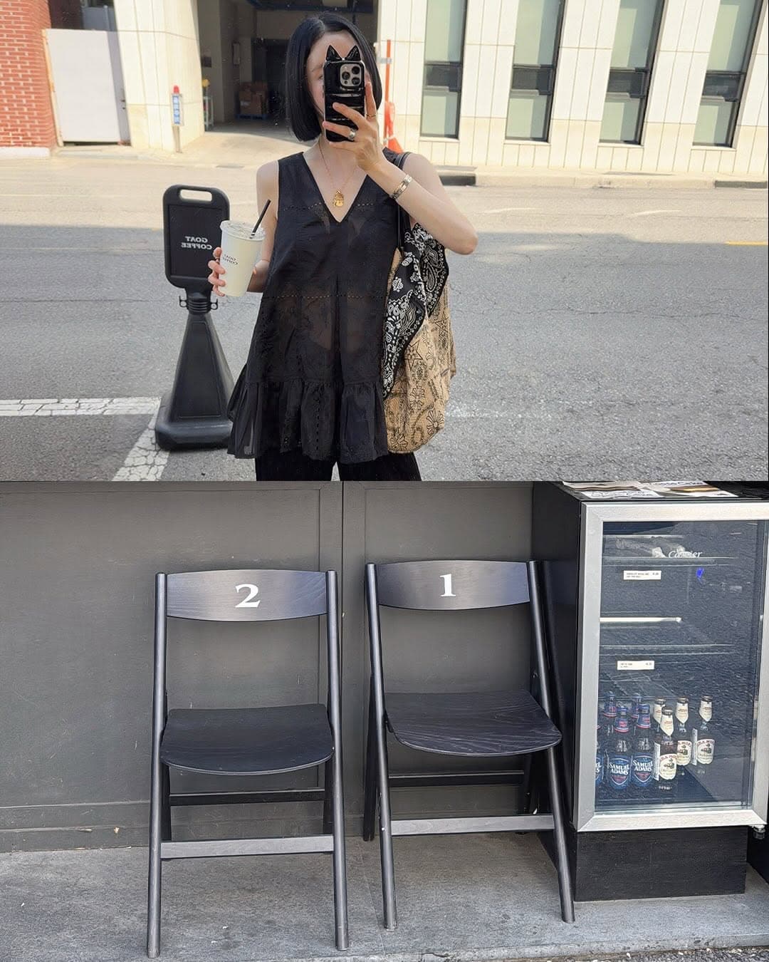 있음 선적 흑인과 백인 색상 아름다움 뒤에 십자가 레이스업 얇고 가벼운 자수 조끼 상세 이미지 2