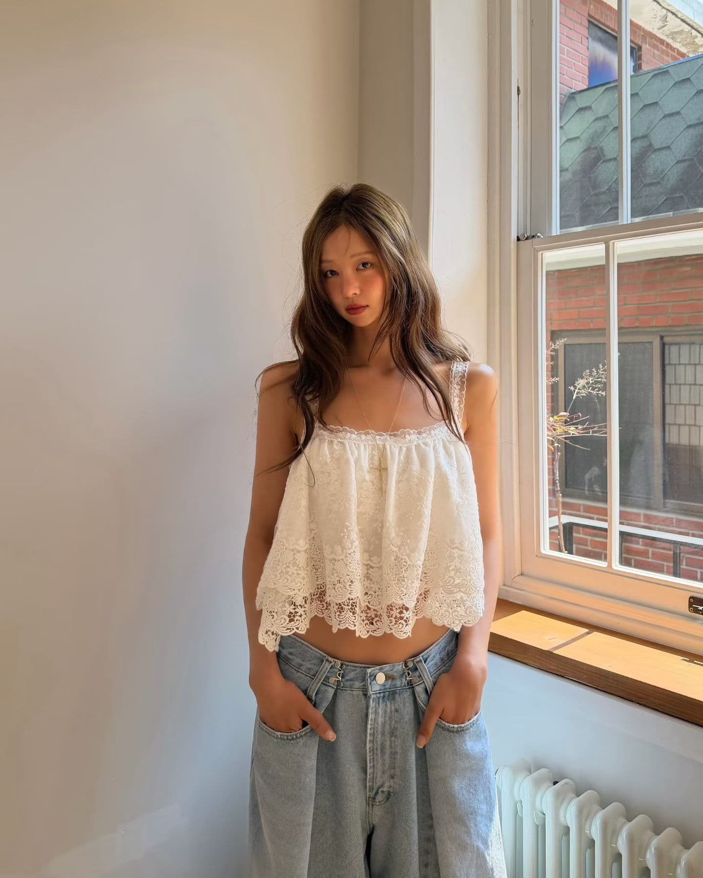 있음 선적 chic 다용도 작은 대중 달콤함 패션 캐미솔 맨위 이미지 3