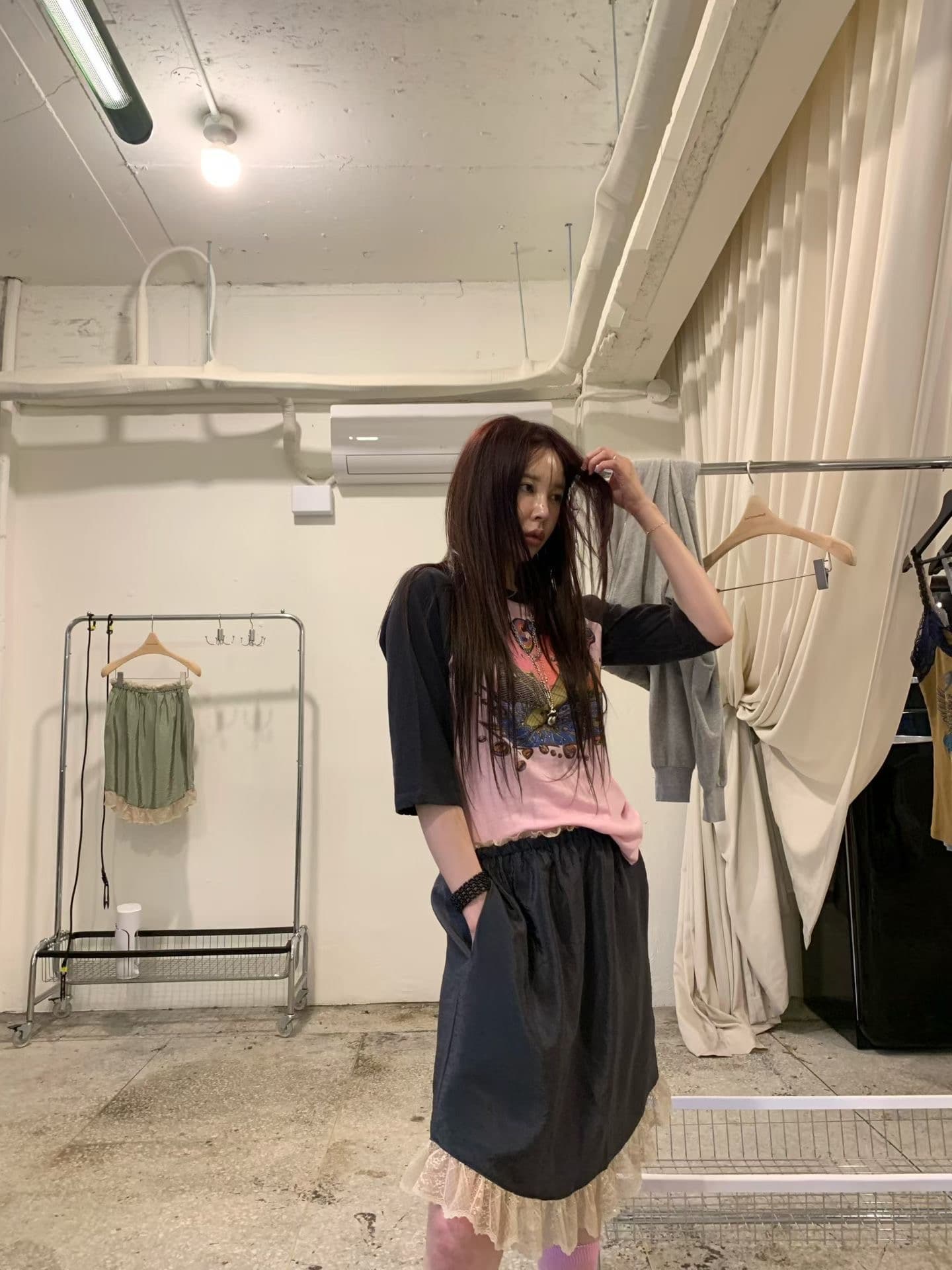 다용도 레이스 조각 반신 스커트 상세 이미지 9
