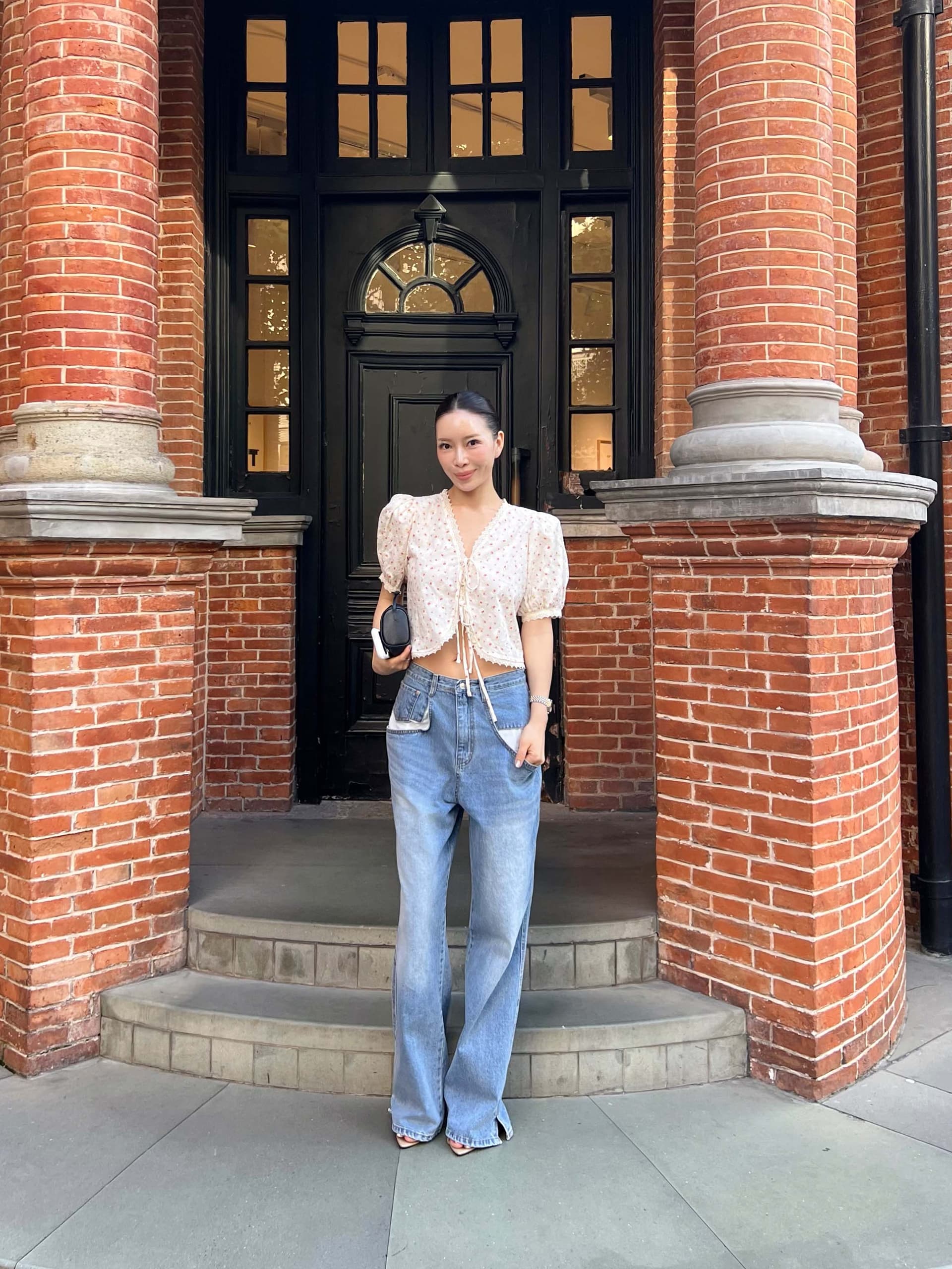 있음 선적 chic 다용도 작은 대중 패션 꽃무늬 셔츠 상세 이미지 12