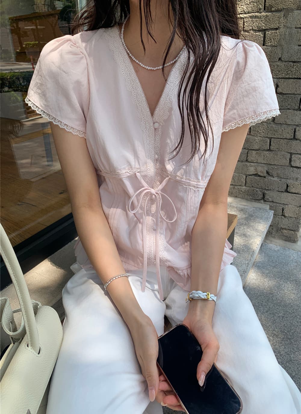 있음 선적 한 부서 동대문 싱글 줄 버튼 다용도 작은 대중 패션 셔츠 상세 이미지 3