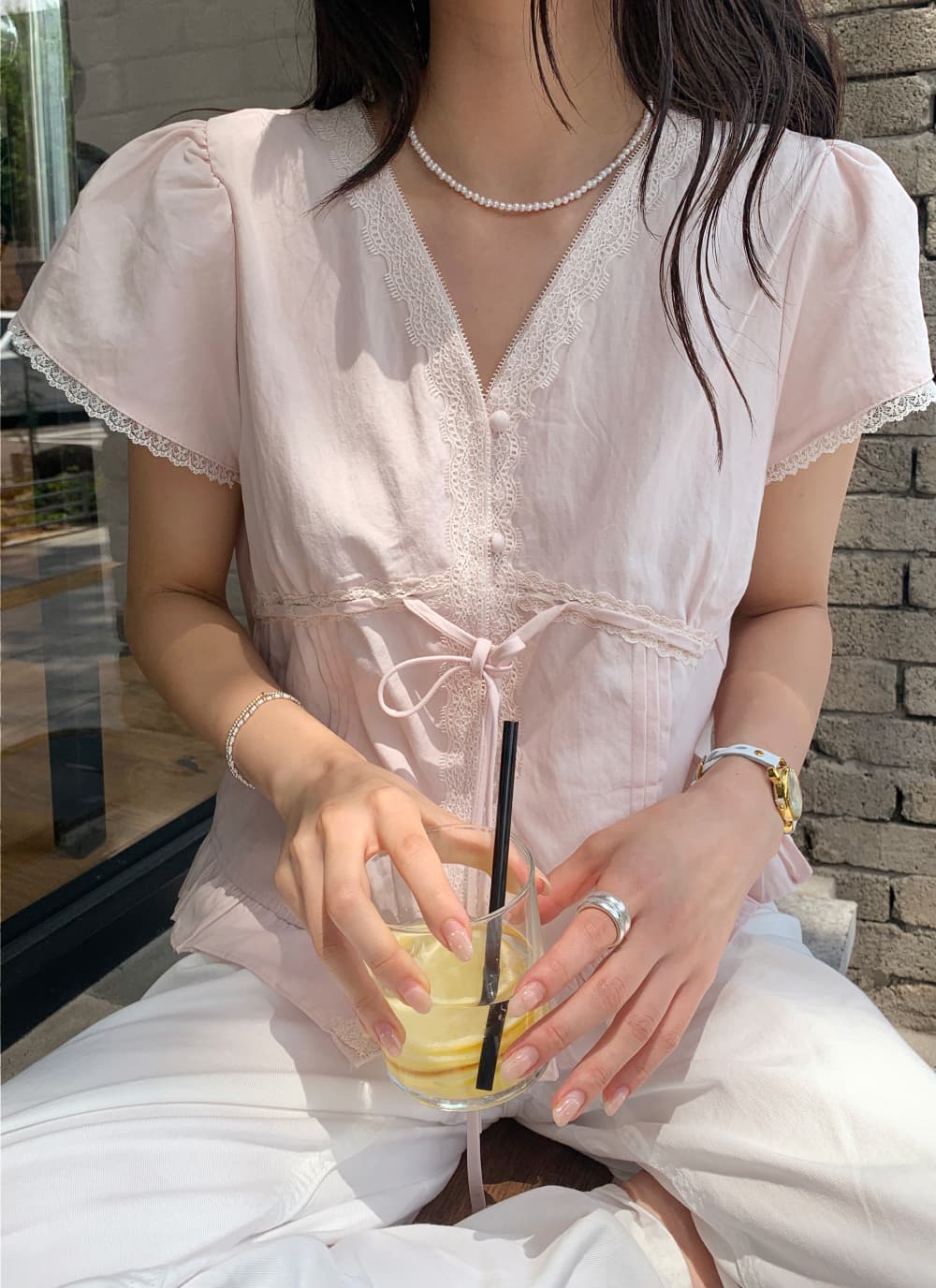 있음 선적 한 부서 동대문 싱글 줄 버튼 다용도 작은 대중 패션 셔츠 상세 이미지 8
