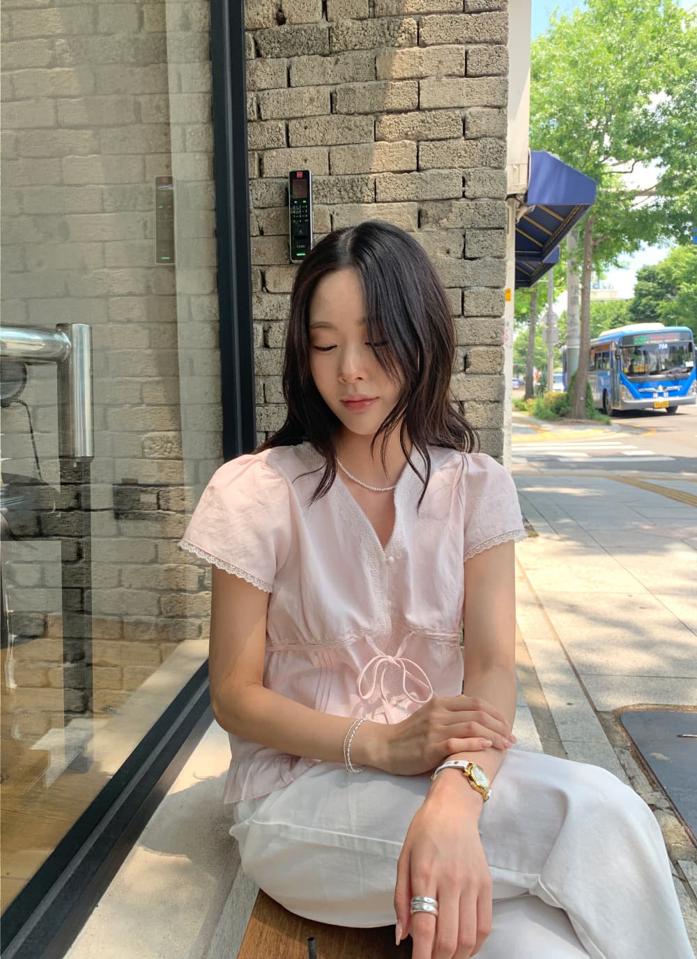 있음 선적 한 부서 동대문 싱글 줄 버튼 다용도 작은 대중 패션 셔츠 상세 이미지 9