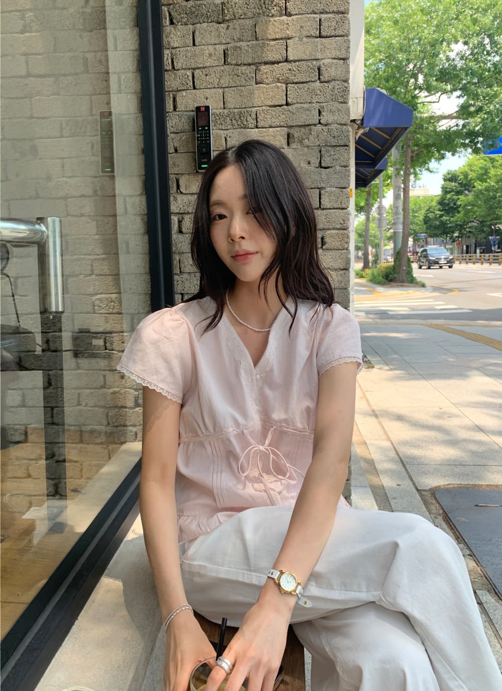 있음 선적 한 부서 동대문 싱글 줄 버튼 다용도 작은 대중 패션 셔츠 상세 이미지 10
