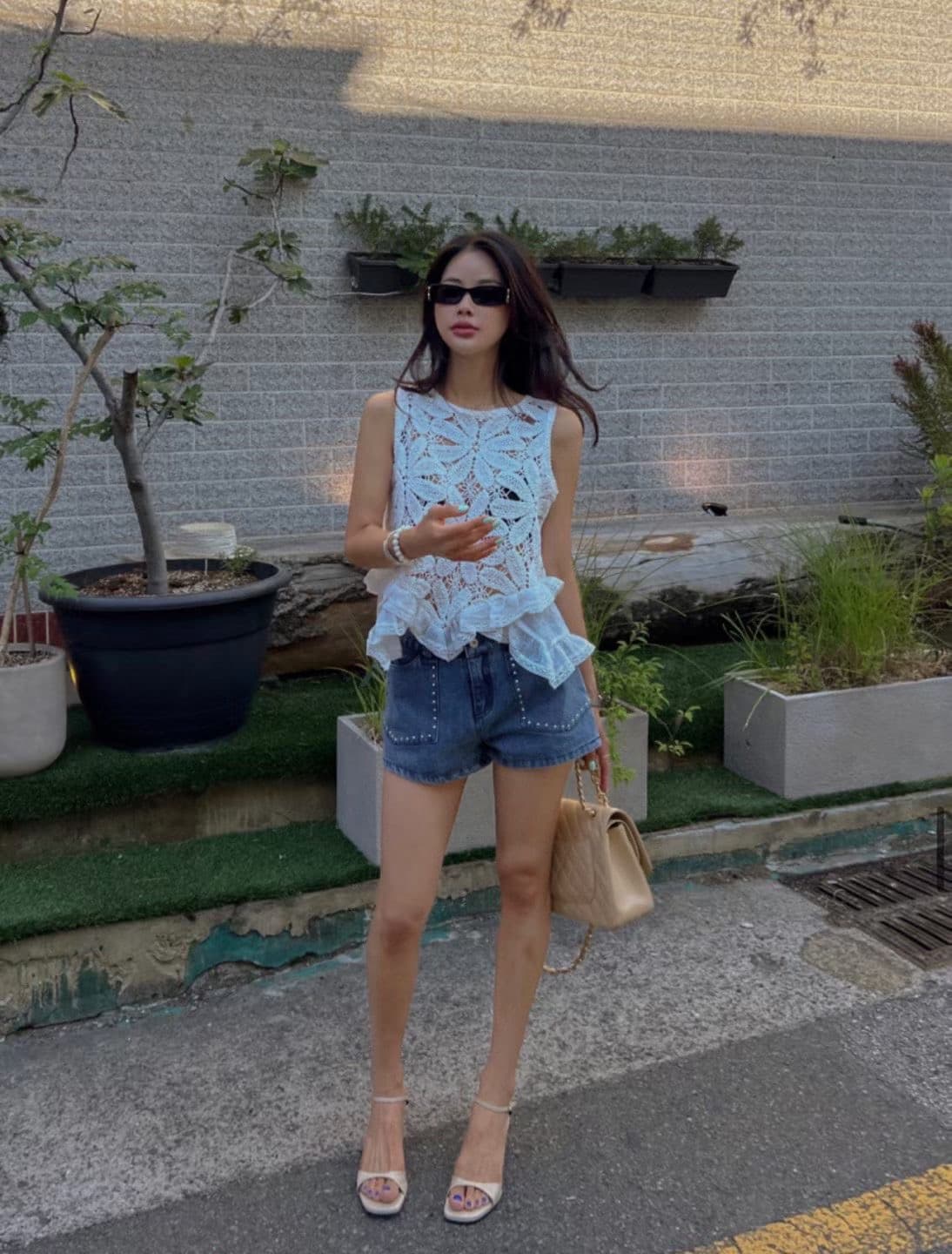 있음 선적 한 부서 동대문 슬림해 보이는 다용도 작은 대중 패션 민소매 조끼 이미지 3