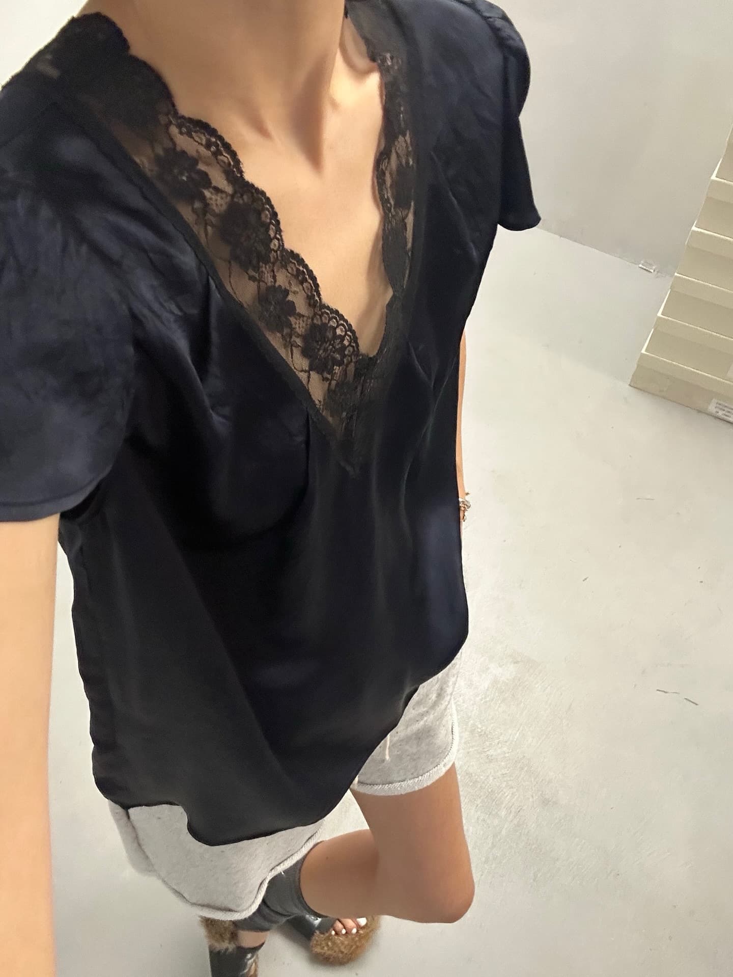 있음 선적 다용도 작은 대중 레이스 레이스 셔츠 상세 이미지 3