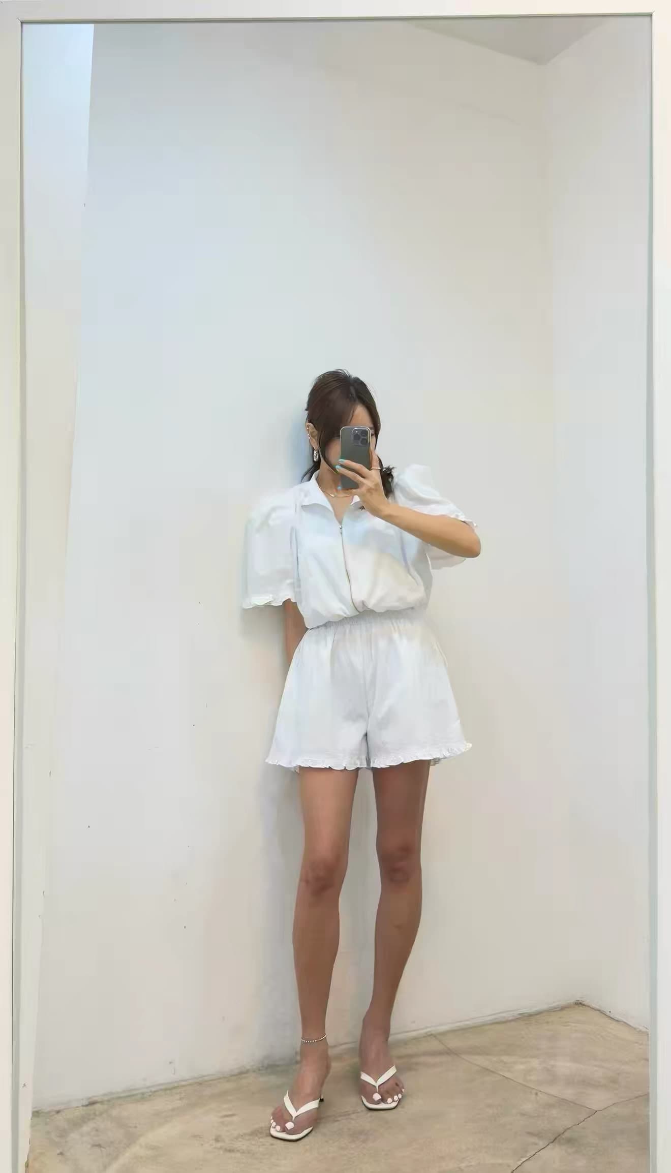 다용도 작은 대중 패션 반바지 반팔 스탠드 칼라 맨위 투피스 세트 상세 이미지 20