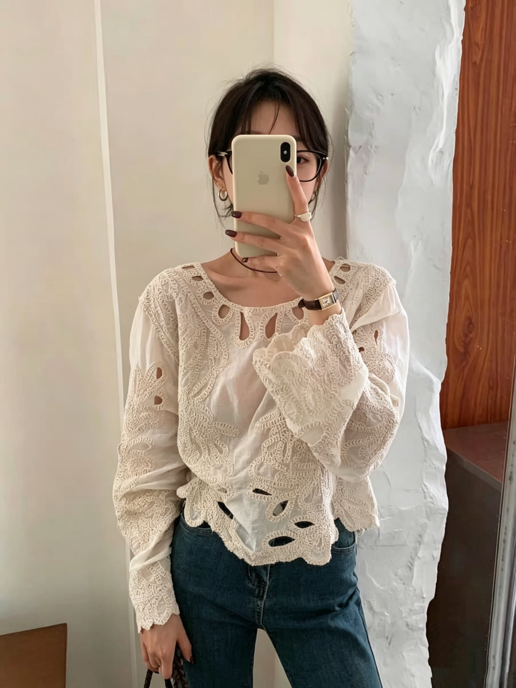 있음 선적 다용도 작은 대중 패션 홀로우 아웃 셔츠 상세 이미지 6
