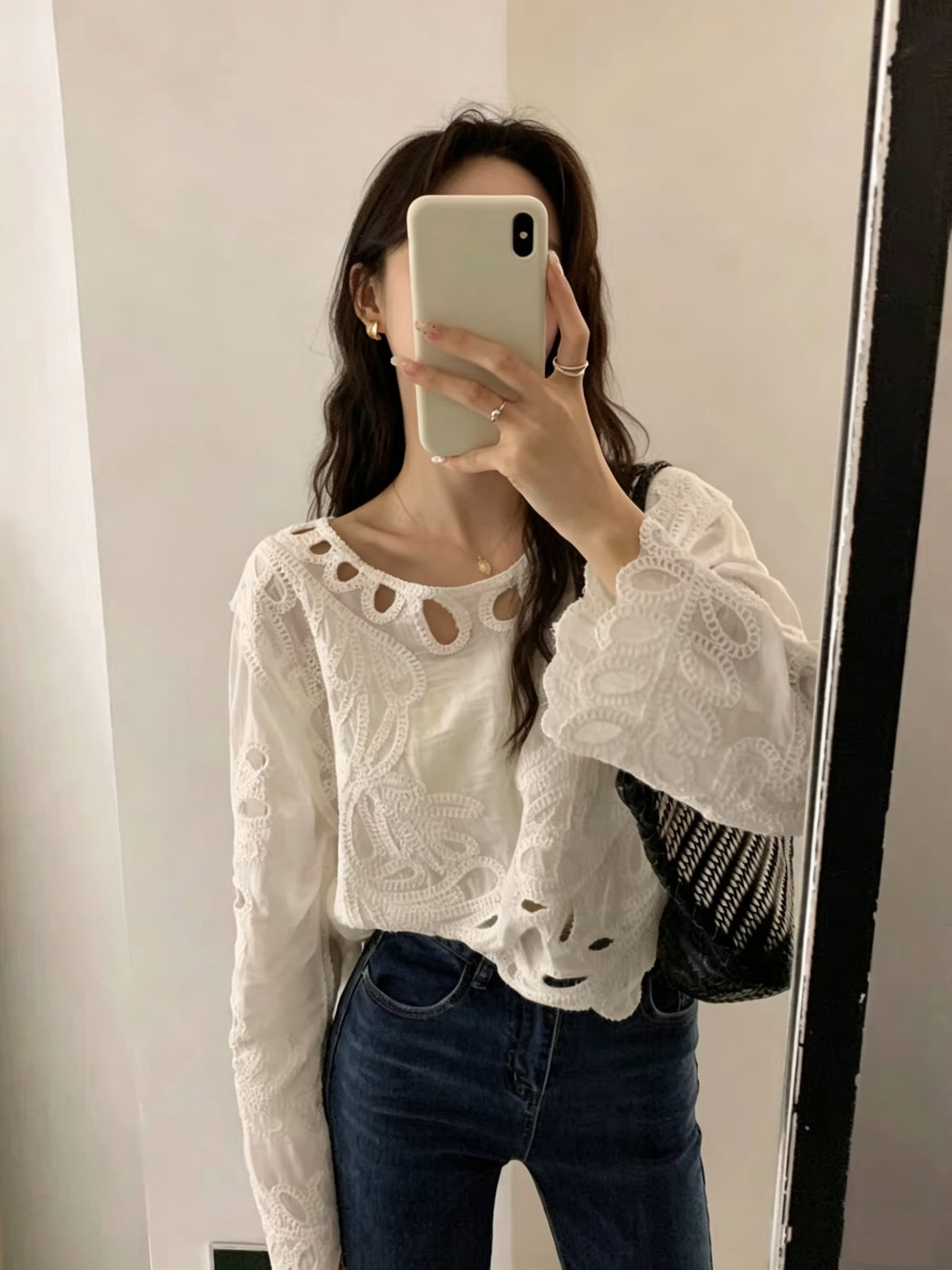 있음 선적 다용도 작은 대중 패션 홀로우 아웃 셔츠 상세 이미지 7