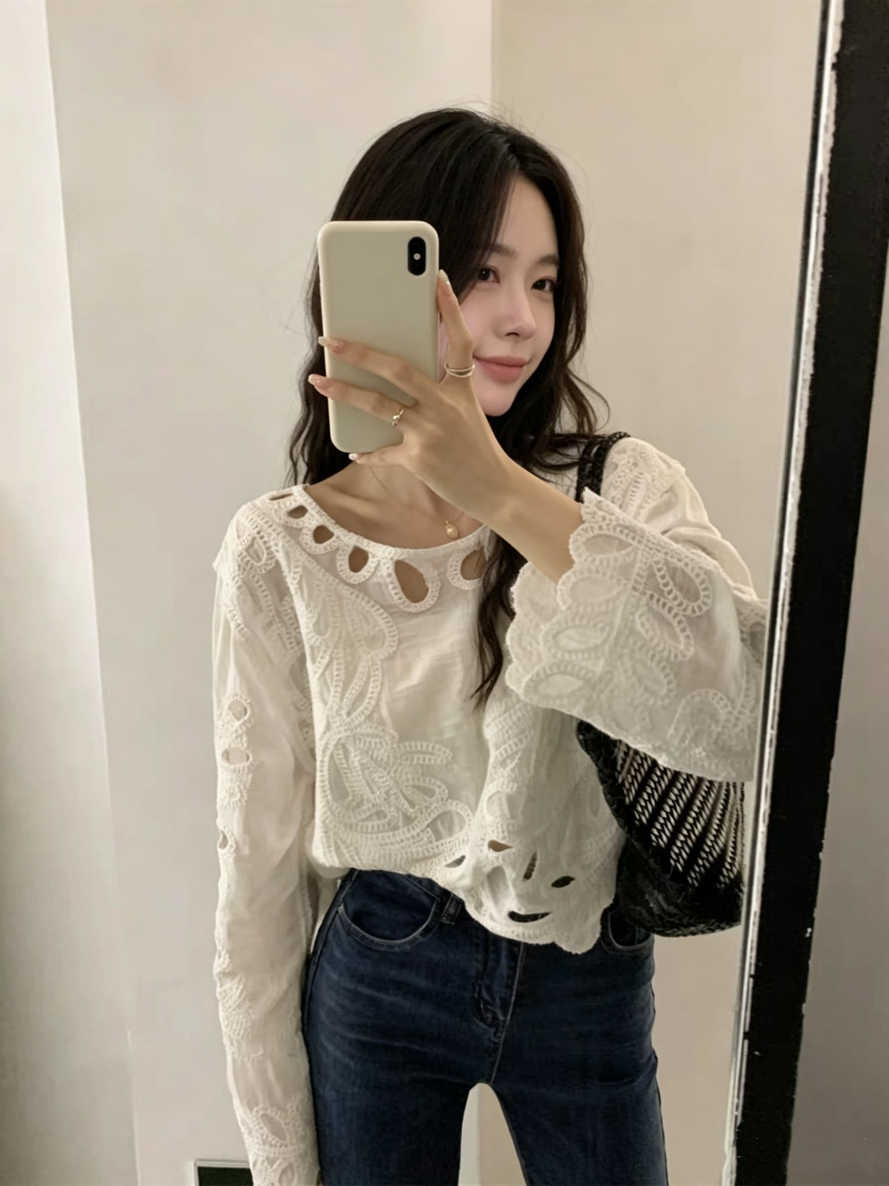 있음 선적 다용도 작은 대중 패션 홀로우 아웃 셔츠 상세 이미지 11
