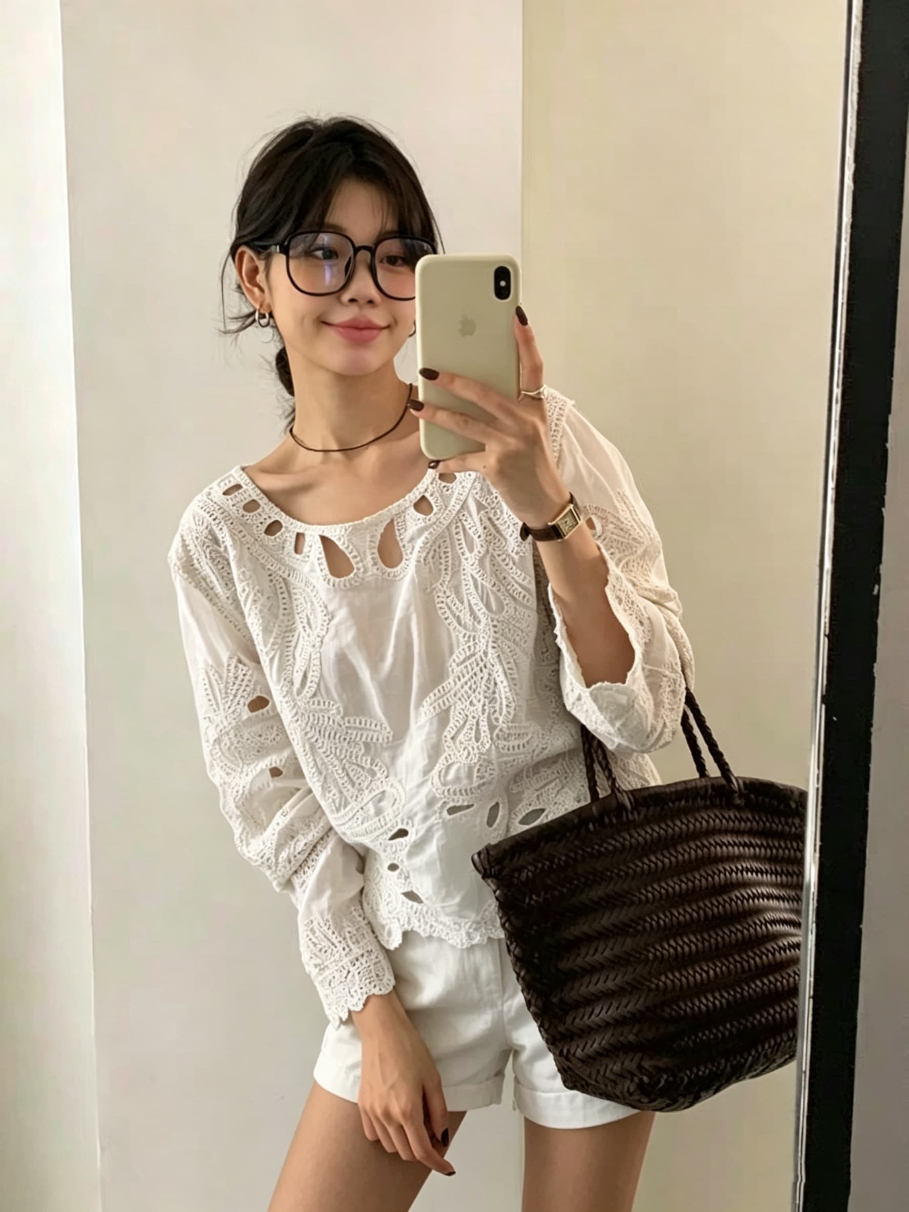 있음 선적 다용도 작은 대중 패션 홀로우 아웃 셔츠 상세 이미지 15