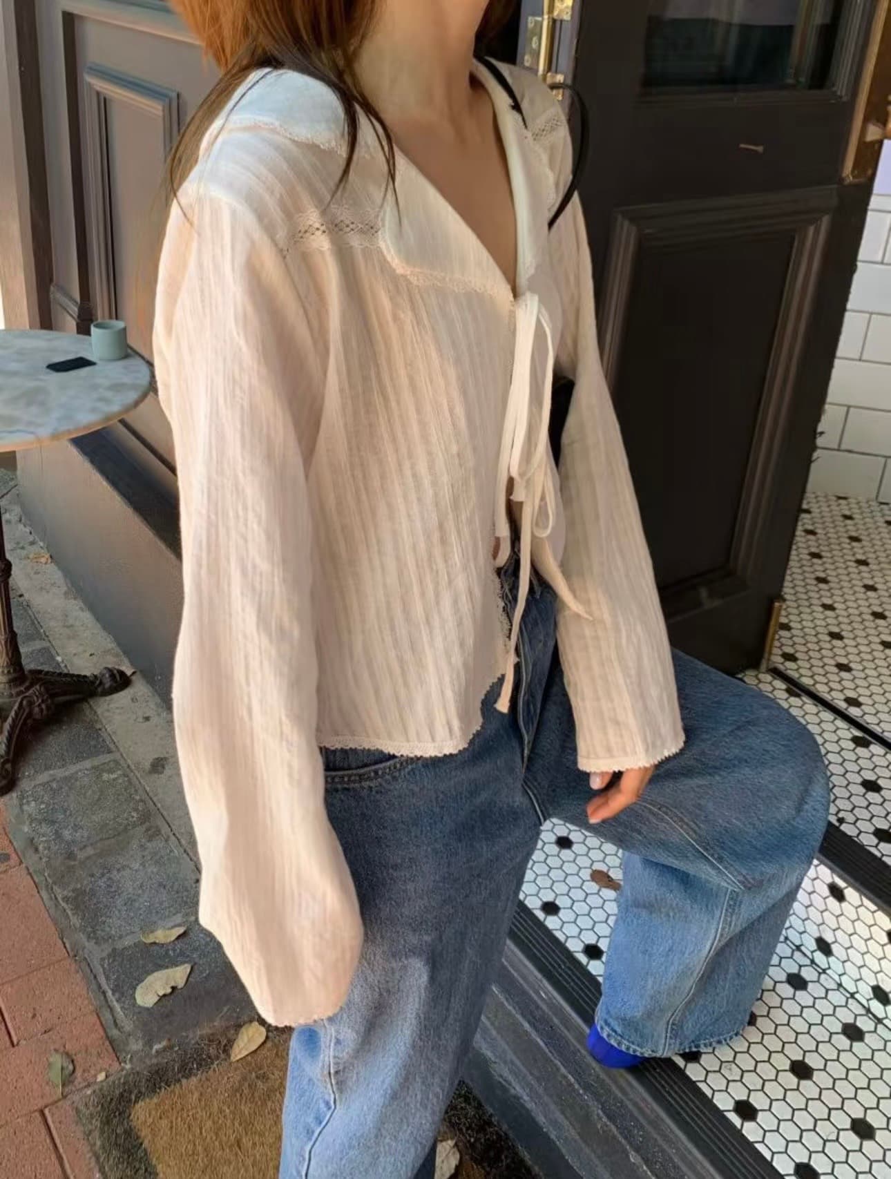 있음 선적 chic 다용도 작은 대중 패션 긴팔 셔츠 이미지 2