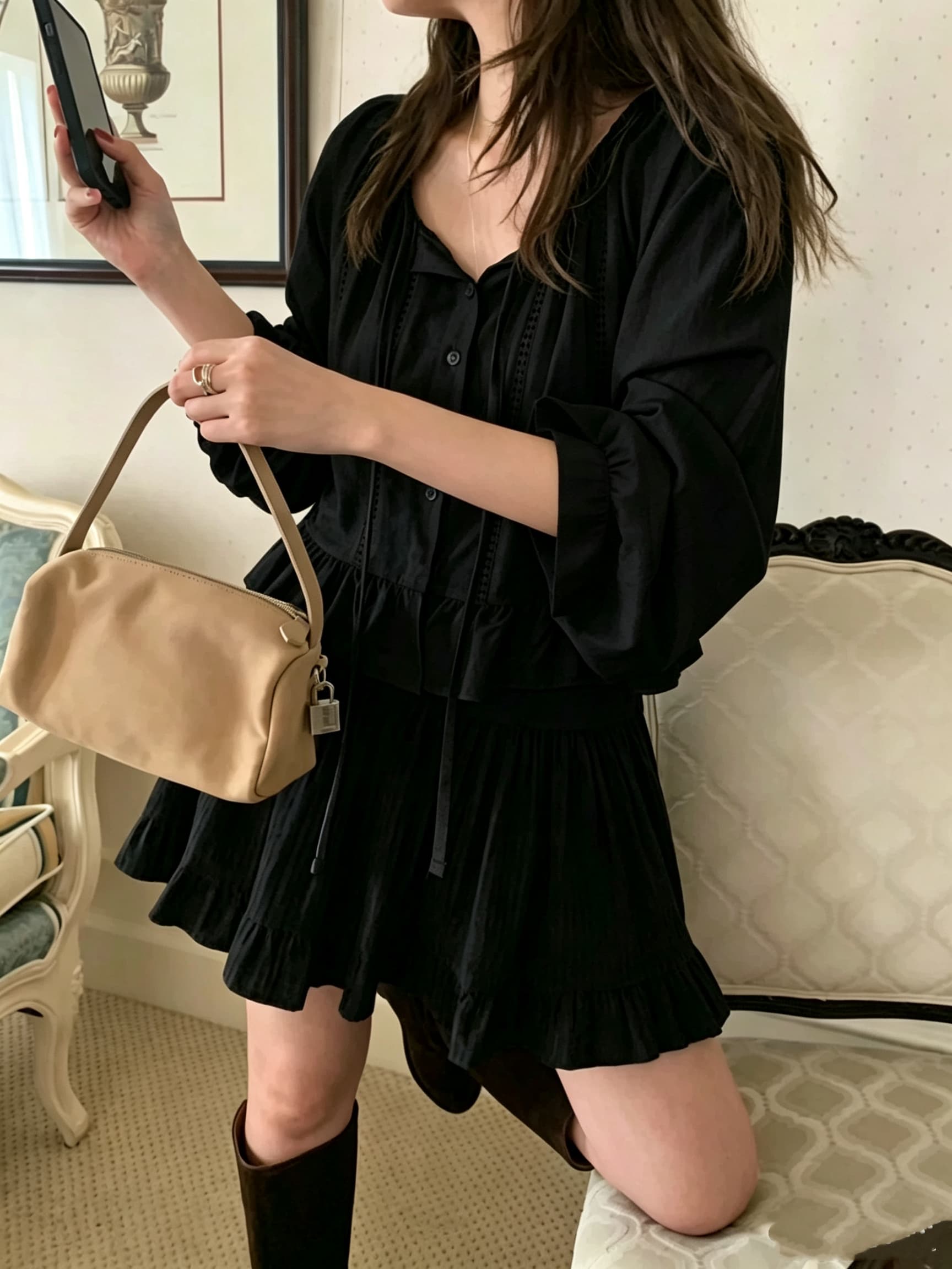 있음 선적 다용도 작은 대중 패션 다용도 달콤함 작은 대중 패션 긴팔 셔츠