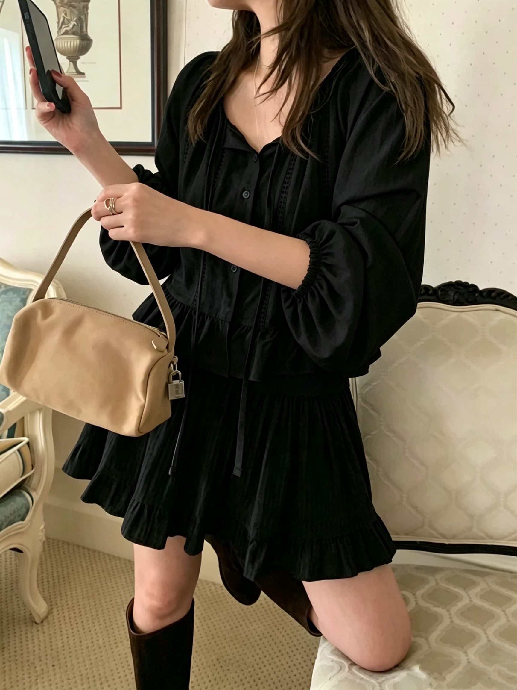 있음 선적 다용도 작은 대중 패션 다용도 달콤함 작은 대중 패션 긴팔 셔츠 상세 이미지 2