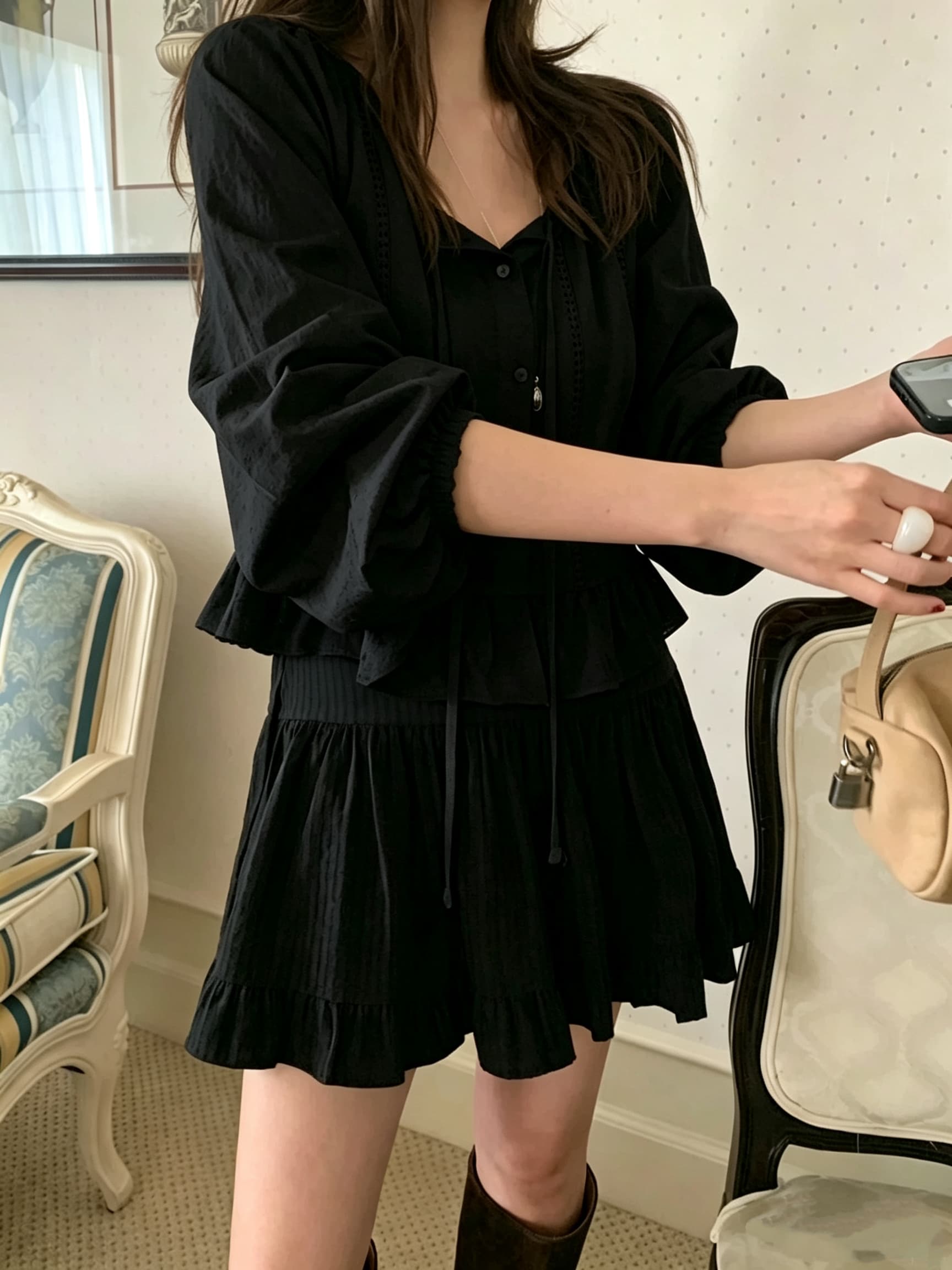 있음 선적 다용도 작은 대중 패션 다용도 달콤함 작은 대중 패션 긴팔 셔츠 상세 이미지 4