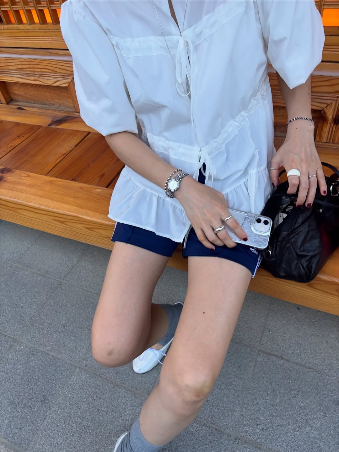 있음 선적 다용도 작은 대중 패션 랜턴 거품 소매 연령 감소 슬림해 보이는 셔츠 이미지 3