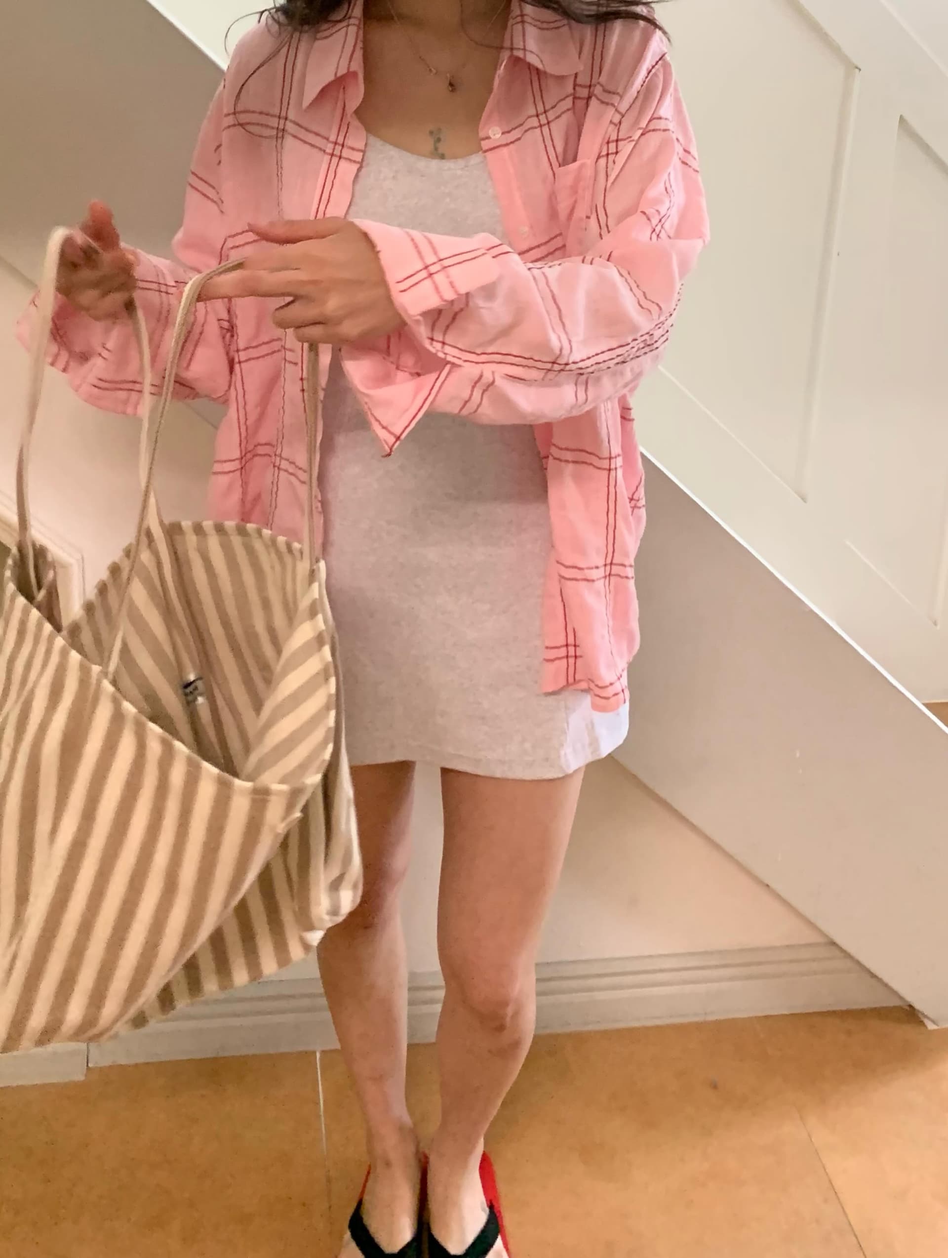 있음 선적 chic 다용도 작은 대중 패션 체크무늬 특출 한 다용도 셔츠 긴팔 맨위 BF 바람 상세 이미지 3