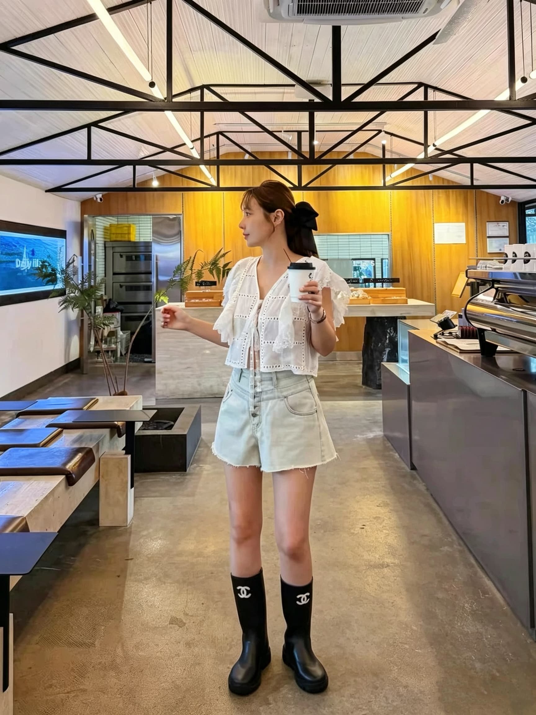 있음 선적 다용도 작은 대중 패션 홀로우 아웃 자수 셔츠 상세 이미지 8