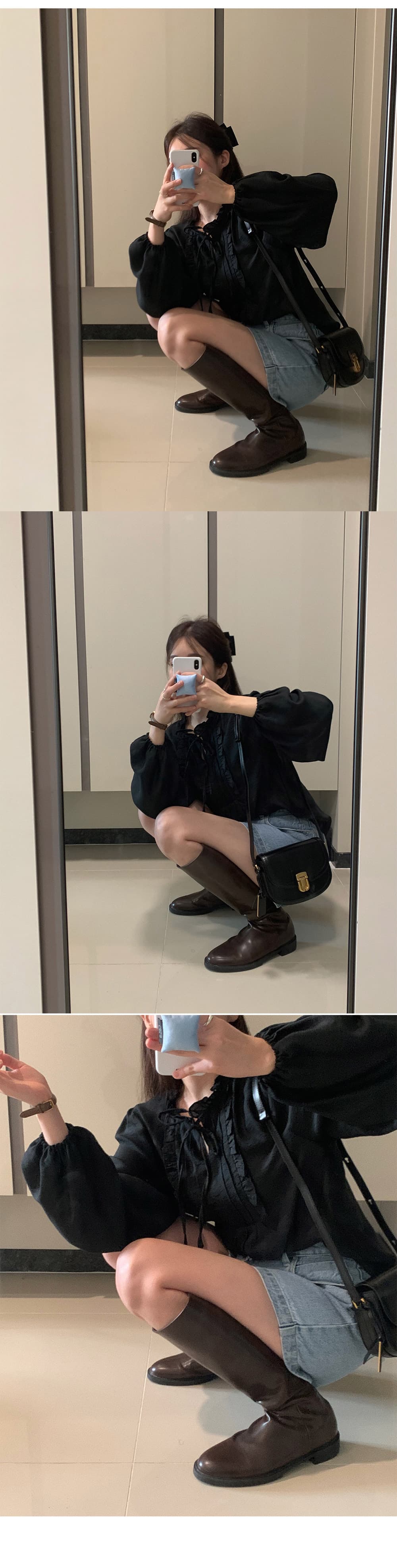 있음 선적 한국 동대문 이른 가을 패션 프릴 요정 셔츠 상세 이미지 14