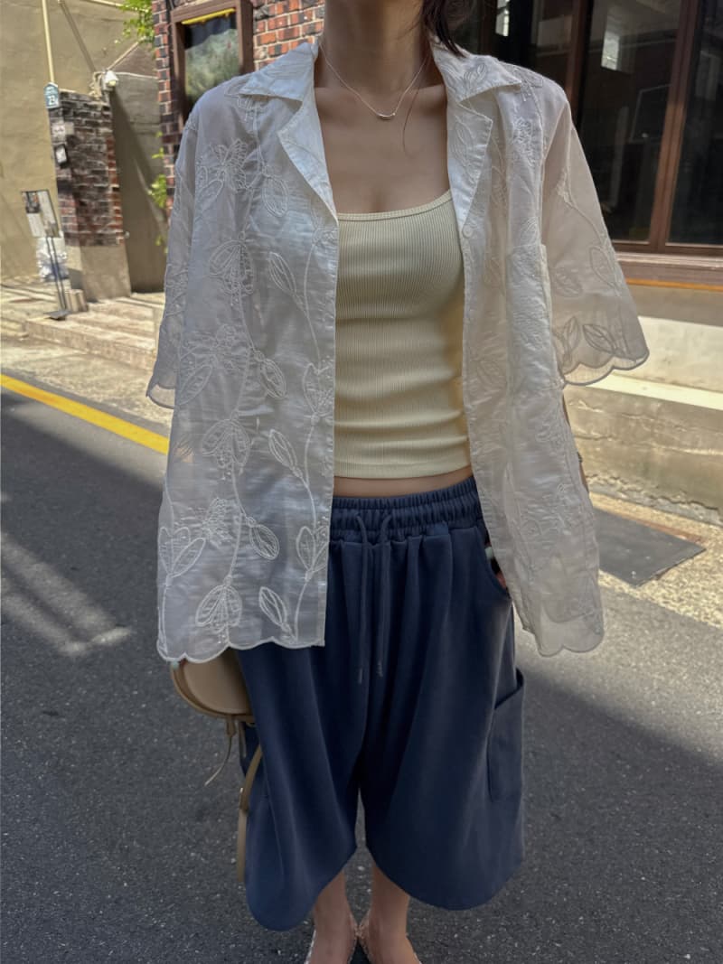 있음 선적 한 부서 무거운 작업 자수 다용도 작은 대중 패션 싱글 줄 버튼 셔츠 상세 이미지 8