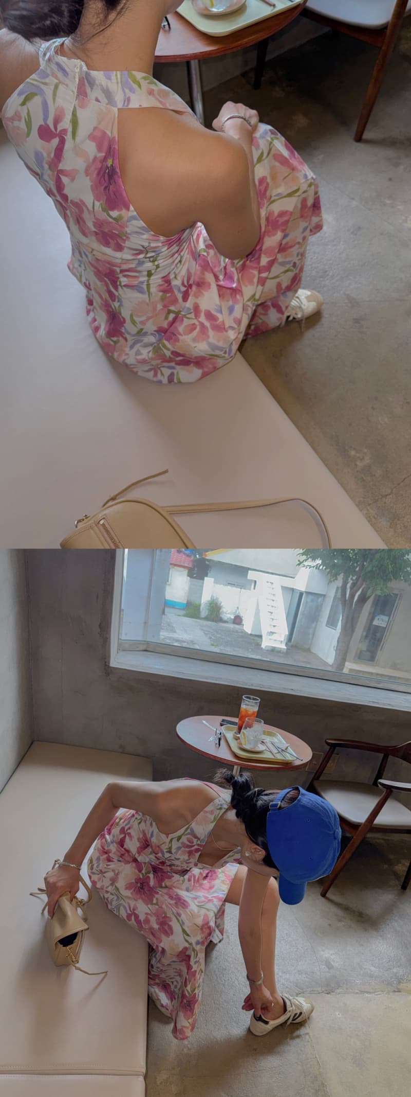 한 부서 해변가 휴가 바람 꽃무늬 작은 대중 몸매 가꾸기 드레스 롱 스커트 상세 이미지 11