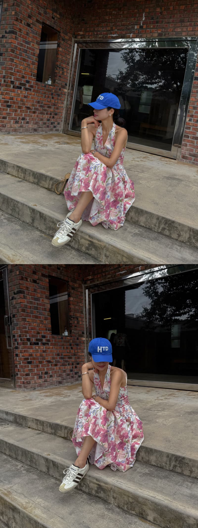 한 부서 해변가 휴가 바람 꽃무늬 작은 대중 몸매 가꾸기 드레스 롱 스커트 상세 이미지 13
