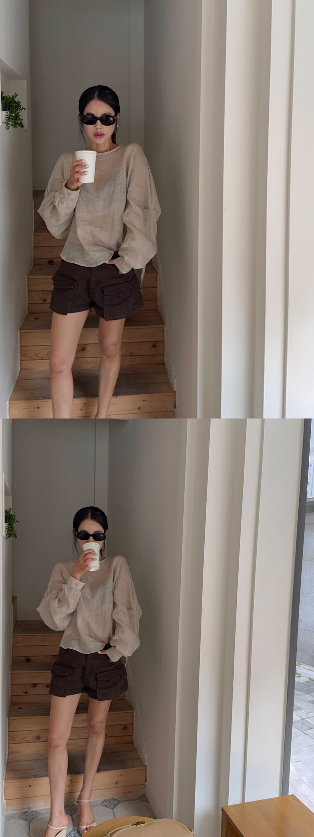 한 부서 다용도 작은 대중 패션 루즈핏 얇은 스타일 자외선 차단 맨위 셔츠 상세 이미지 7