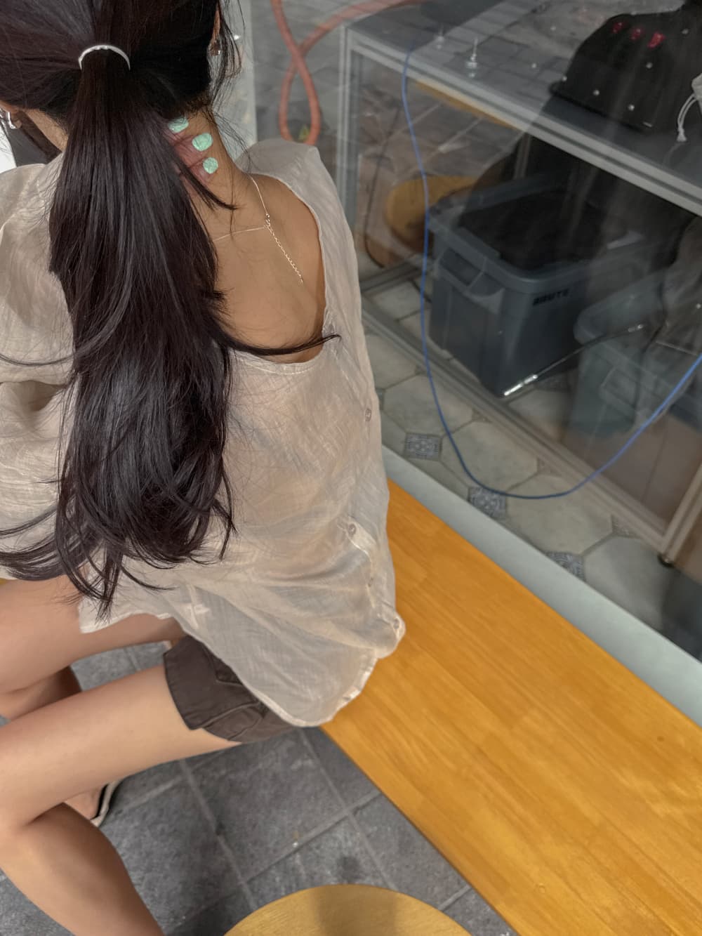 한 부서 다용도 작은 대중 패션 루즈핏 얇은 스타일 자외선 차단 맨위 셔츠 상세 이미지 13