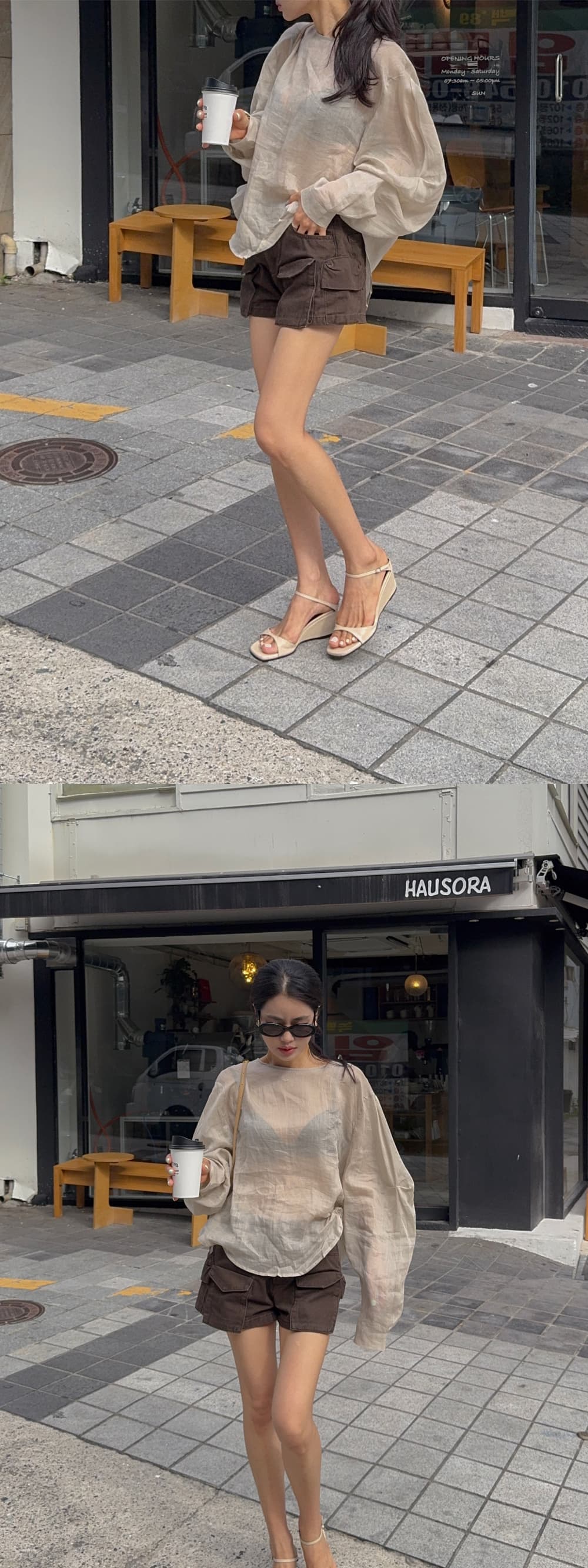 한 부서 다용도 작은 대중 패션 루즈핏 얇은 스타일 자외선 차단 맨위 셔츠 상세 이미지 16
