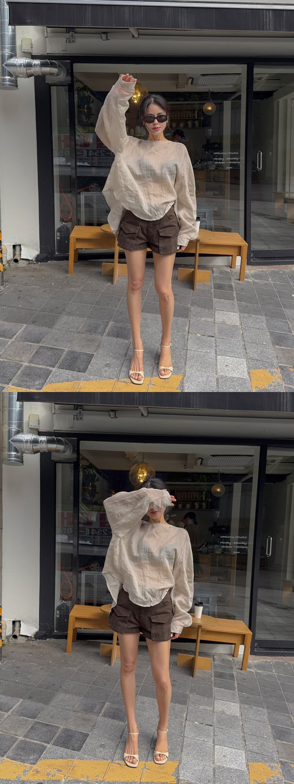한 부서 다용도 작은 대중 패션 루즈핏 얇은 스타일 자외선 차단 맨위 셔츠 상세 이미지 17