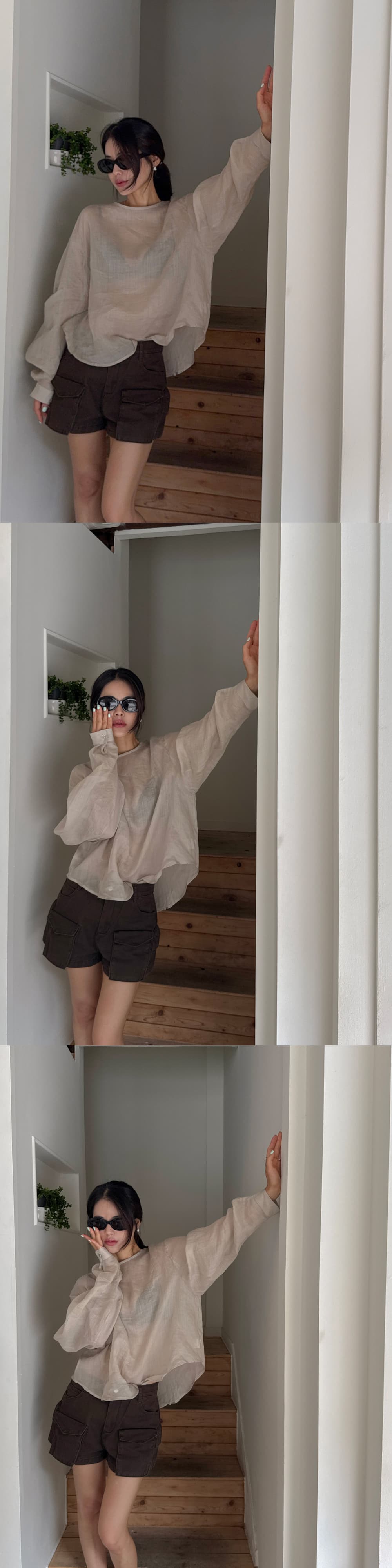 한 부서 다용도 작은 대중 패션 루즈핏 얇은 스타일 자외선 차단 맨위 셔츠 상세 이미지 24