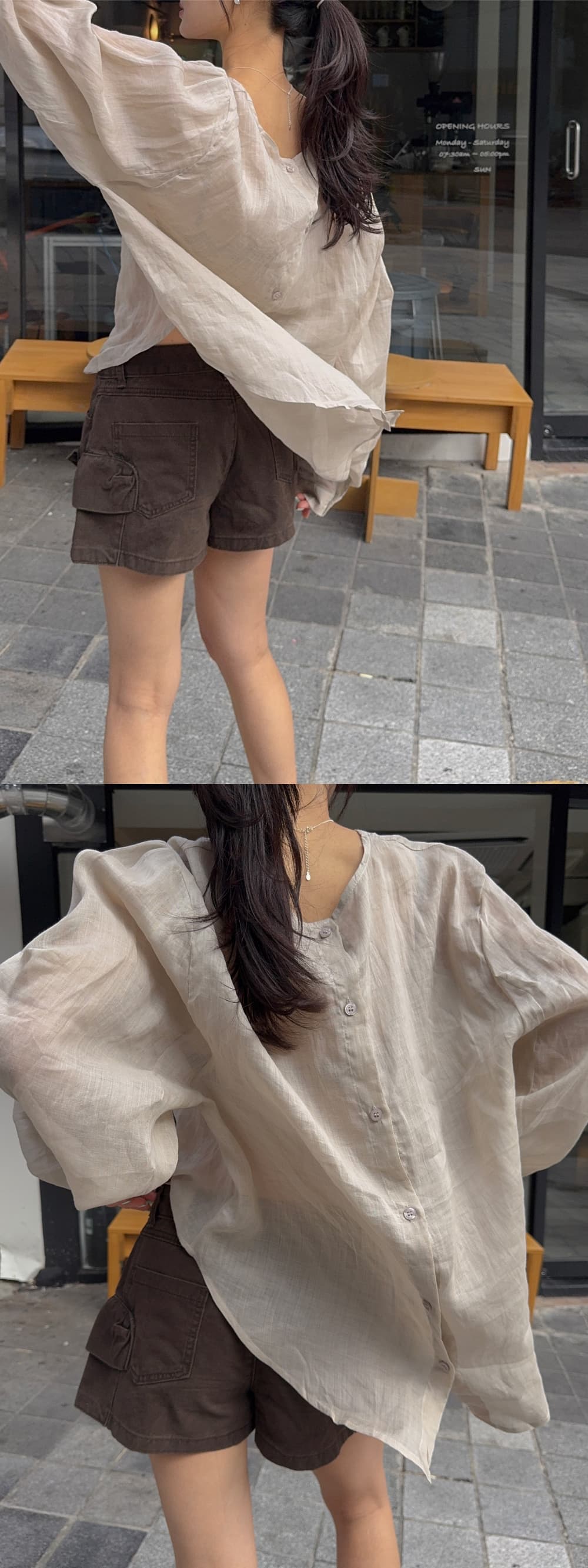 한 부서 다용도 작은 대중 패션 루즈핏 얇은 스타일 자외선 차단 맨위 셔츠 상세 이미지 26