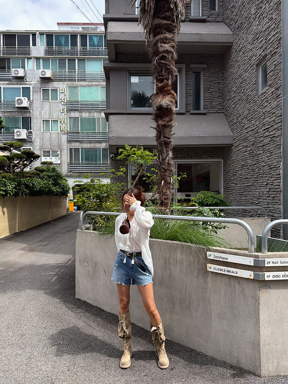 한 부서 다용도 단색 이른 가을 긴팔 국방 사이 자카드 셔츠 상세 이미지 9