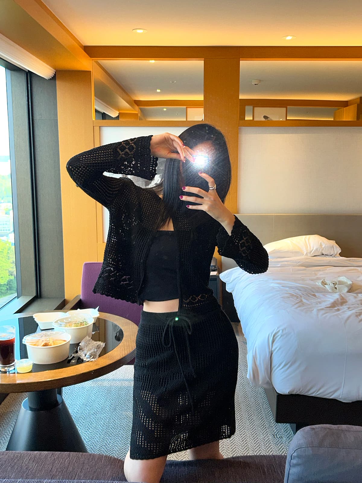 한 부서 이른 가을 니트 스웨터 홀로우 아웃 투피스 세트 맨위 긴팔 싱글 줄 버튼 스웨터 상세 이미지 21