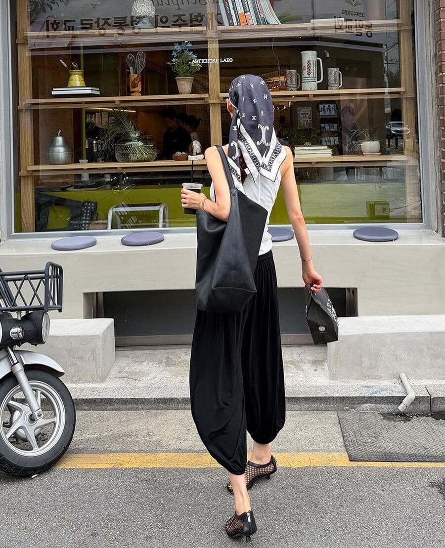 작은 대중 패션 민소매 조끼 세트 7 분말 바지 캐주얼 바지 상세 이미지 18