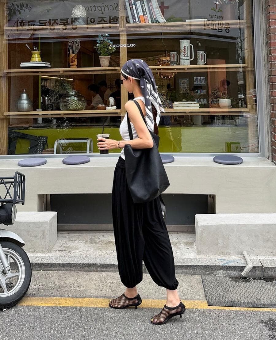 작은 대중 패션 민소매 조끼 세트 7 분말 바지 캐주얼 바지 상세 이미지 19