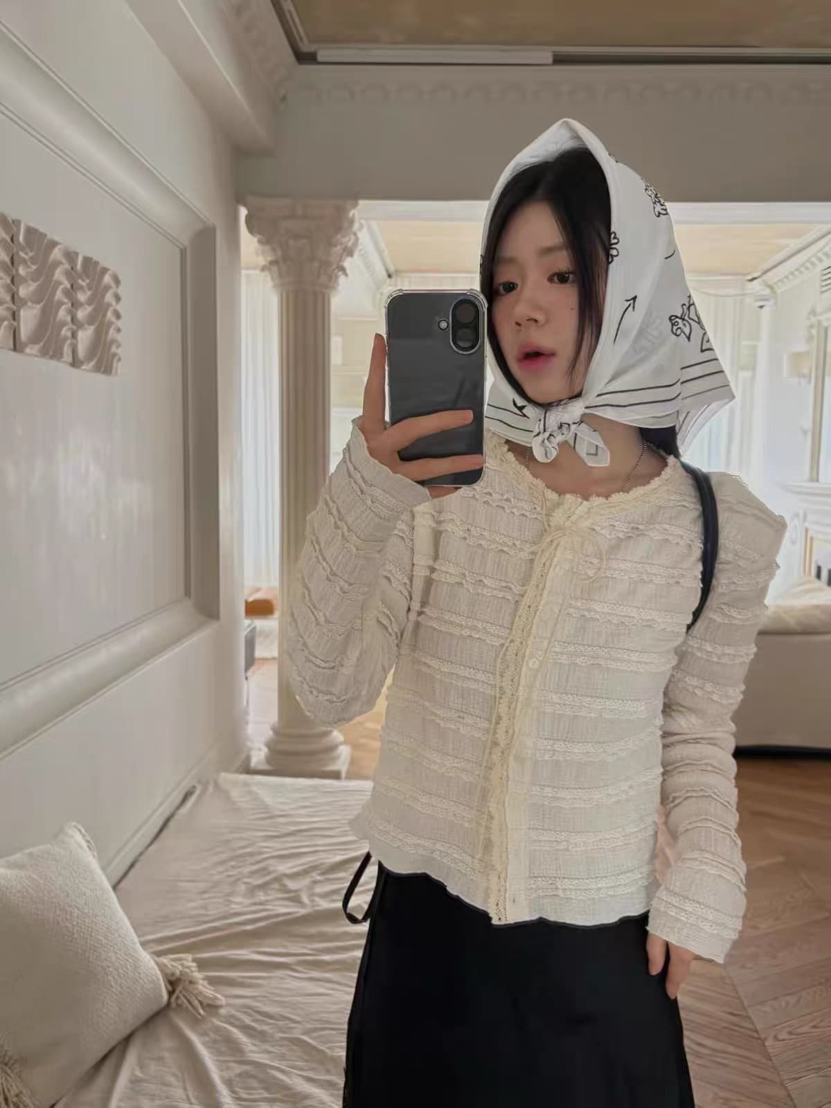 있음 선적 한 부서 ins 다용도 작은 대중 연령 감소 긴팔 오픈 가디건 맨위 상세 이미지 1