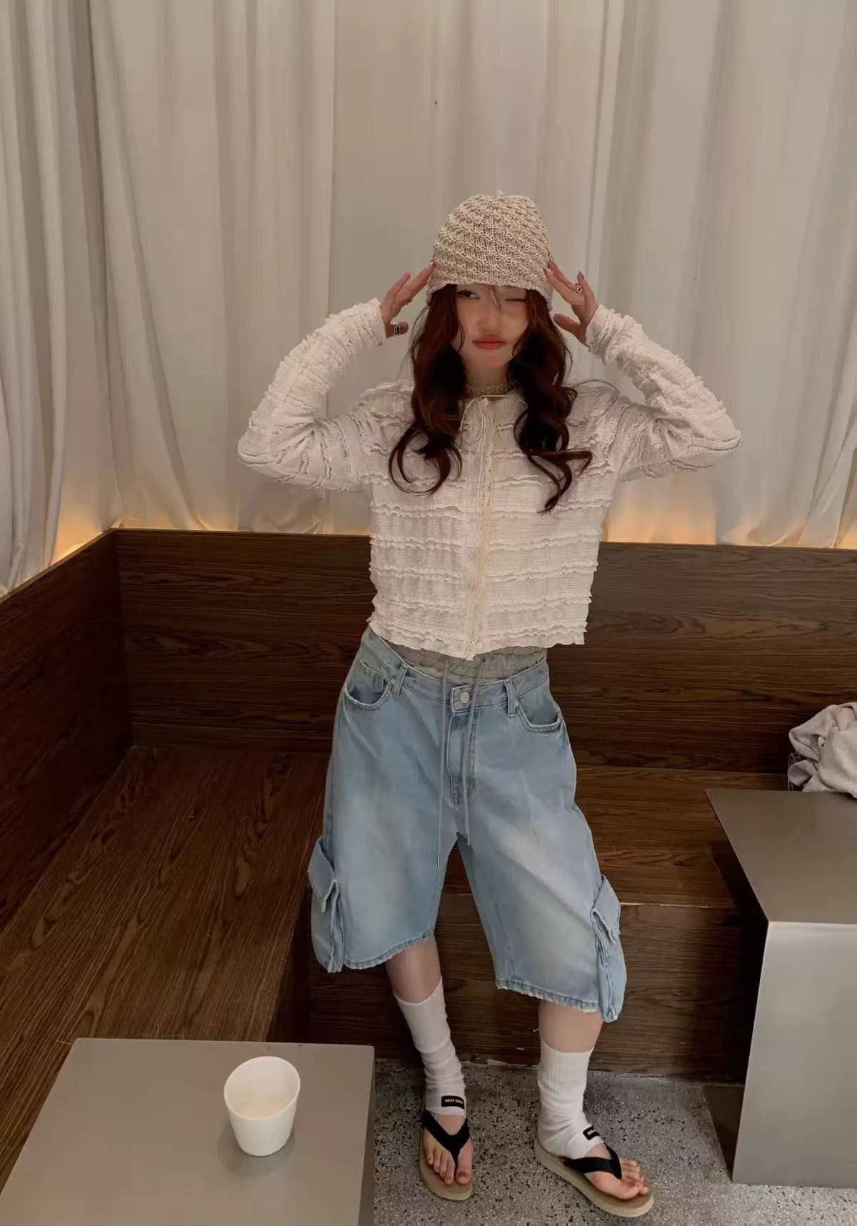 있음 선적 한 부서 ins 다용도 작은 대중 연령 감소 긴팔 오픈 가디건 맨위 상세 이미지 8