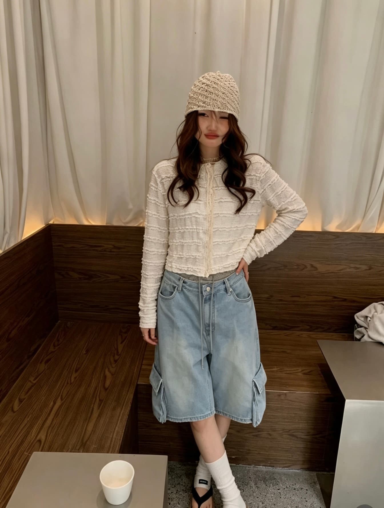 있음 선적 한 부서 ins 다용도 작은 대중 연령 감소 긴팔 오픈 가디건 맨위 상세 이미지 9