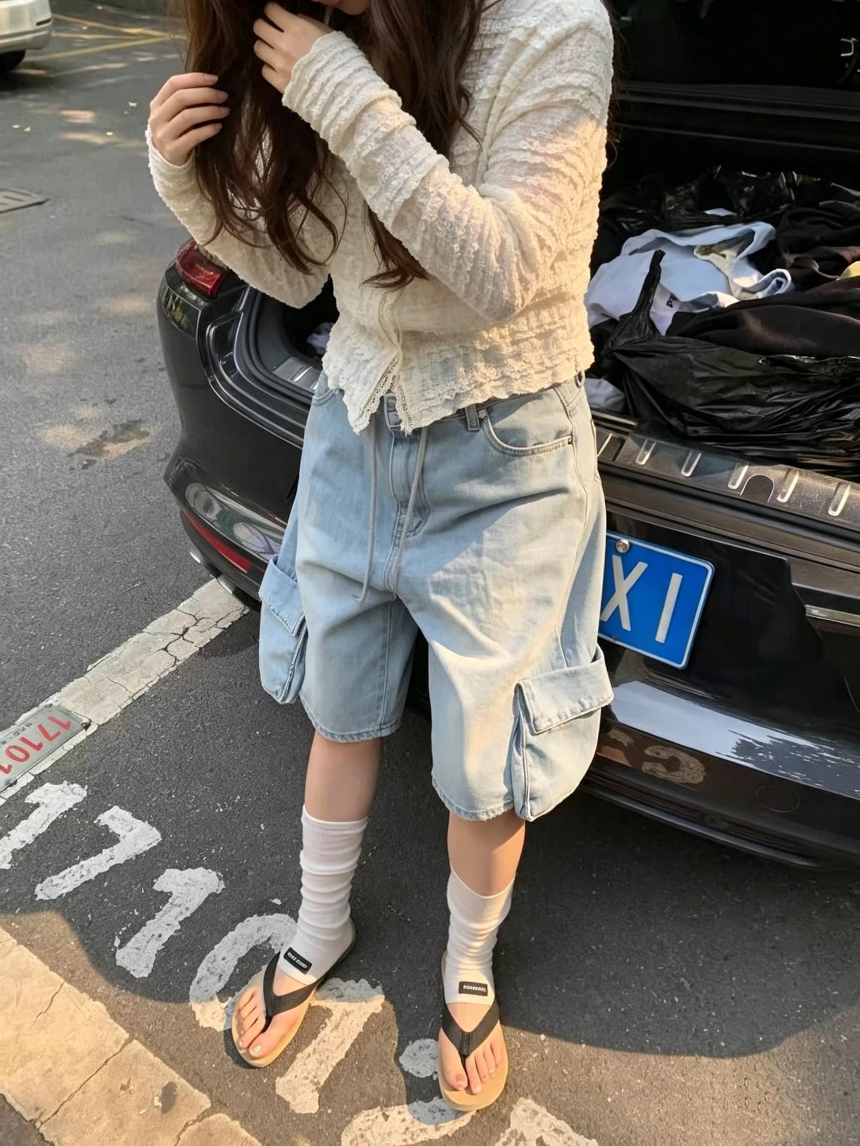 있음 선적 한 부서 ins 다용도 작은 대중 연령 감소 긴팔 오픈 가디건 맨위 상세 이미지 10