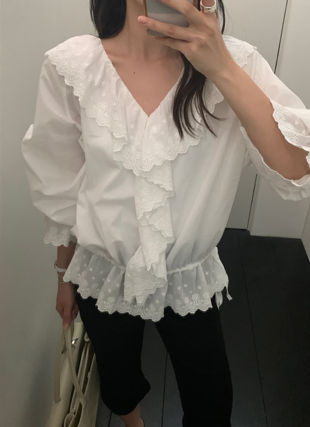 한 부서 다용도 작은 키 자수 무거운 작업 셔츠 이미지 2