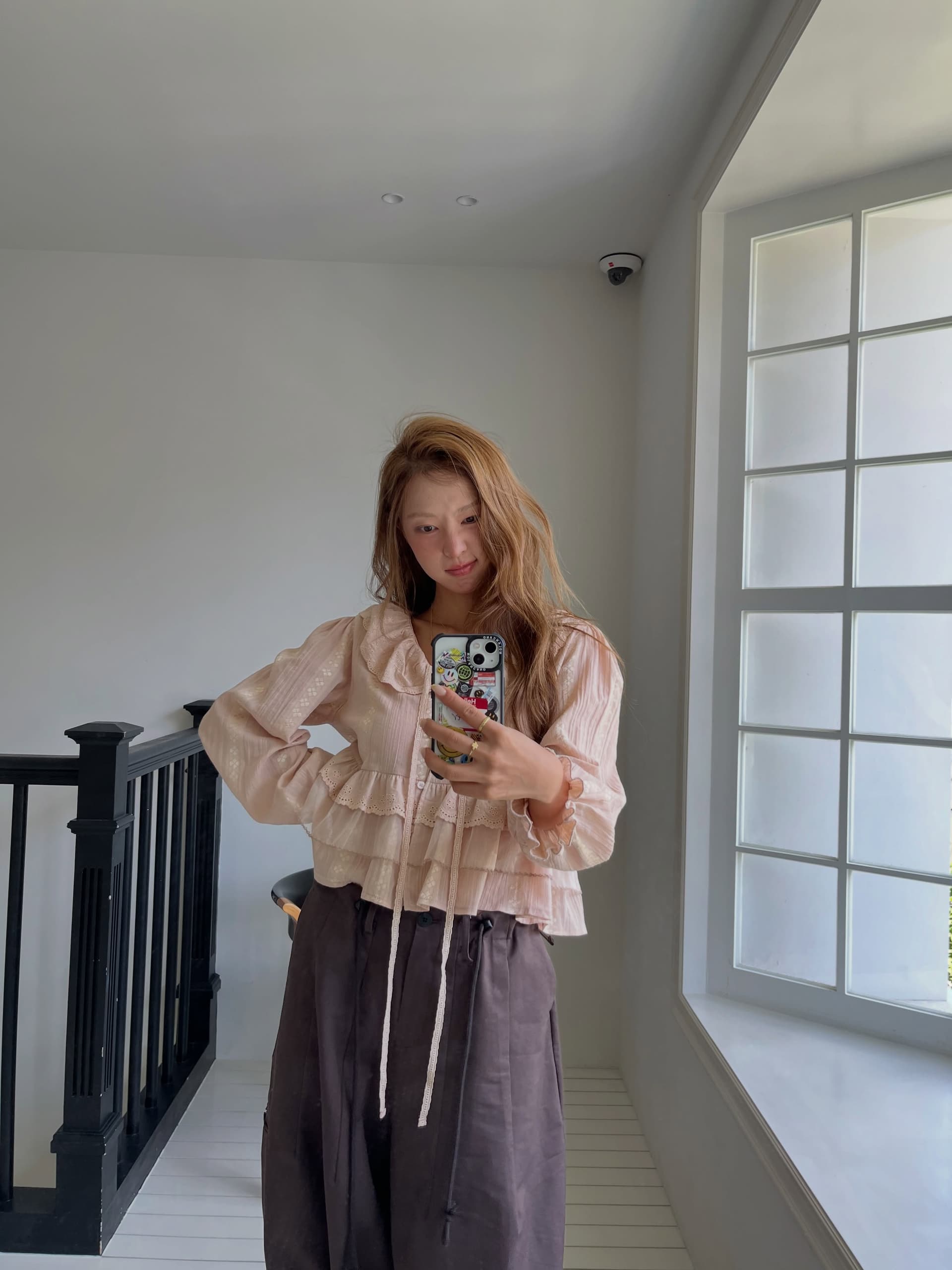 한 부서 ins 다용도 작은 대중 무거운 작업 긴팔 레이스 셔츠 상세 이미지 15