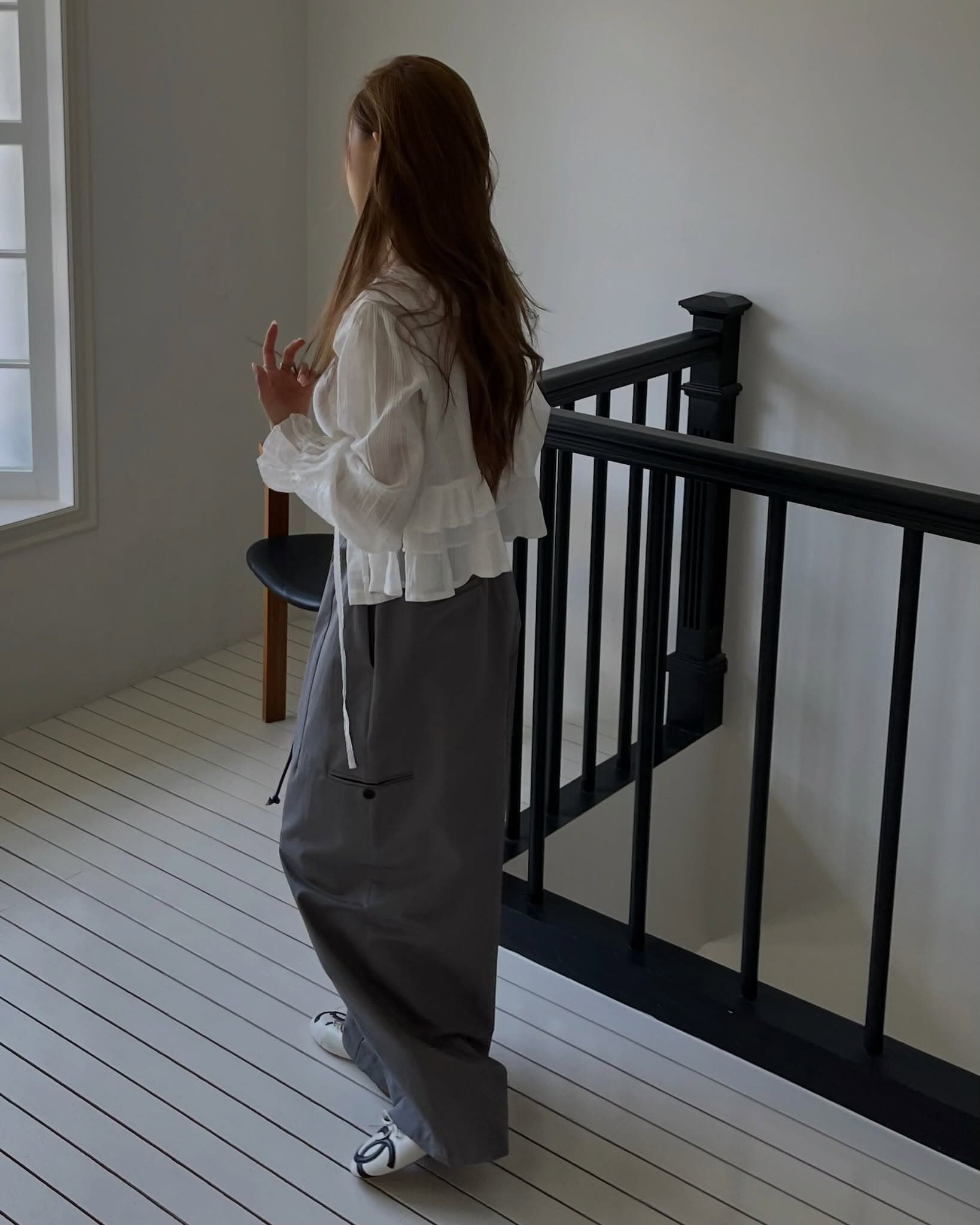 한 부서 ins 다용도 작은 대중 무거운 작업 긴팔 레이스 셔츠 상세 이미지 26