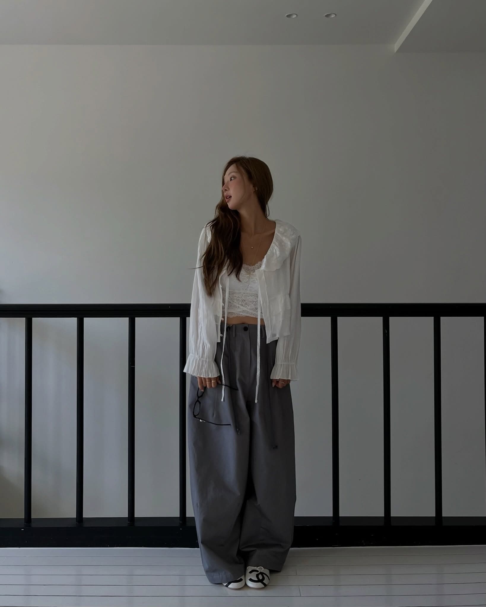 한 부서 ins 다용도 작은 대중 무거운 작업 긴팔 레이스 셔츠 상세 이미지 27