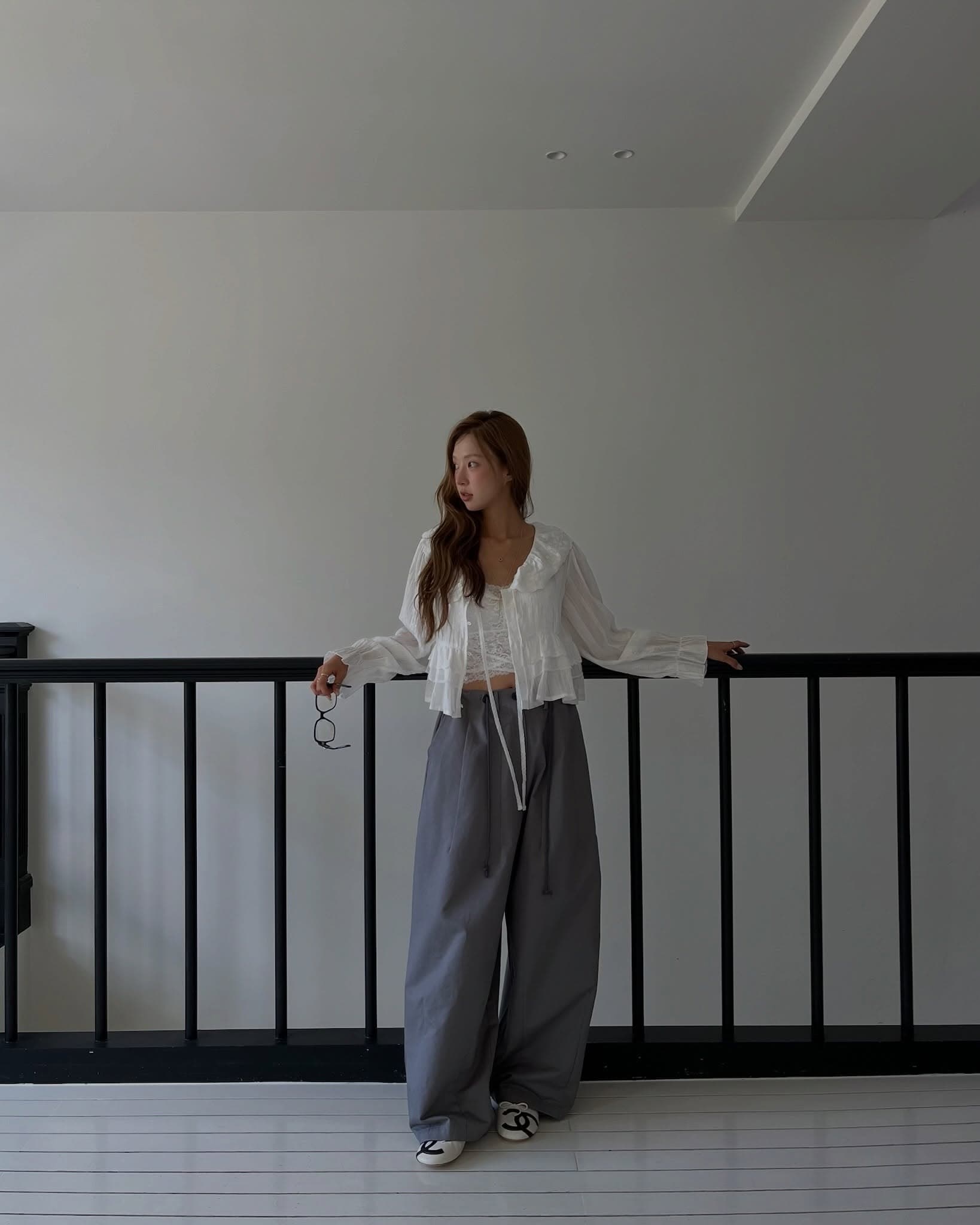 한 부서 ins 다용도 작은 대중 무거운 작업 긴팔 레이스 셔츠 상세 이미지 28